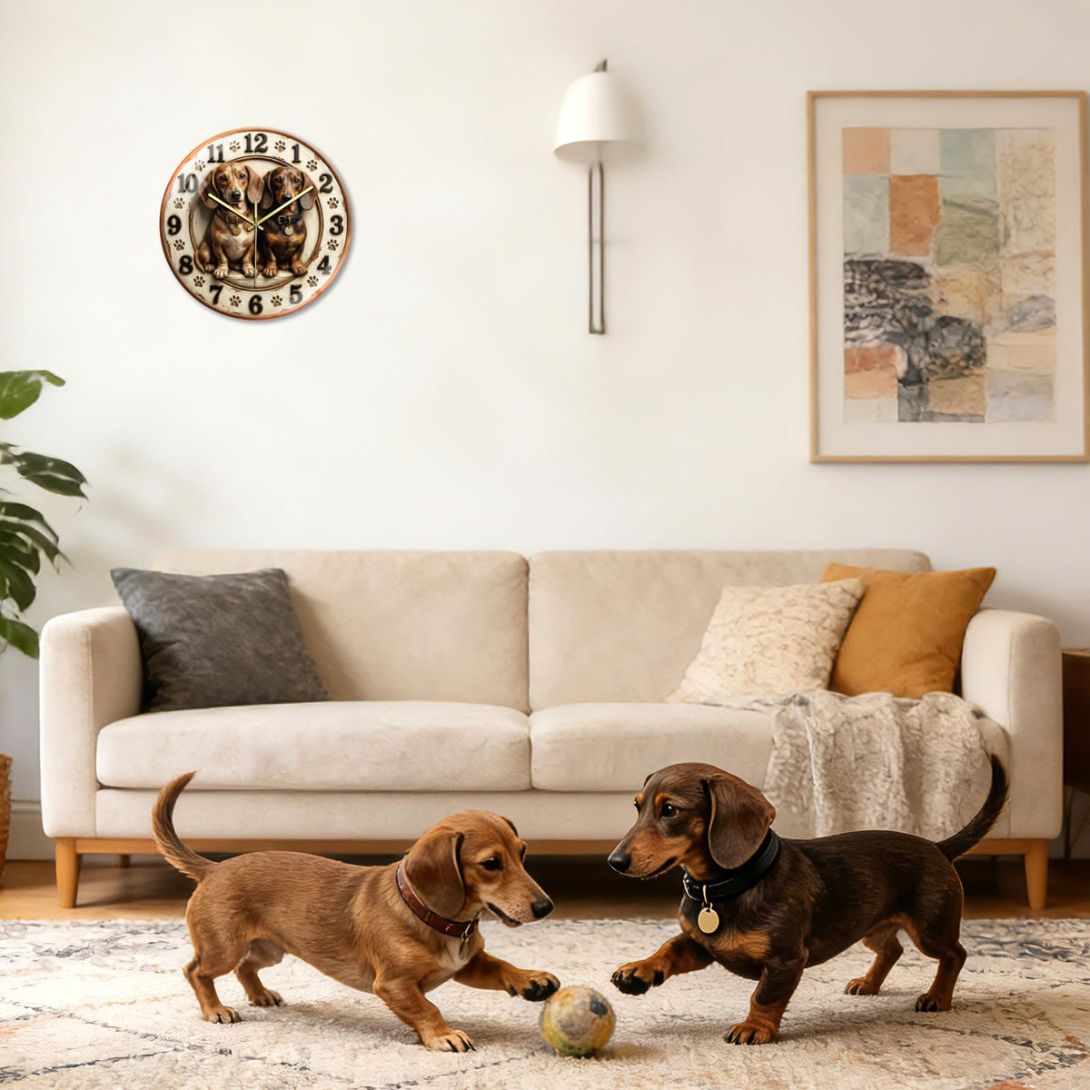 Dachshund Dog Wall Clocks Battery Operated (Dachshund Dog)