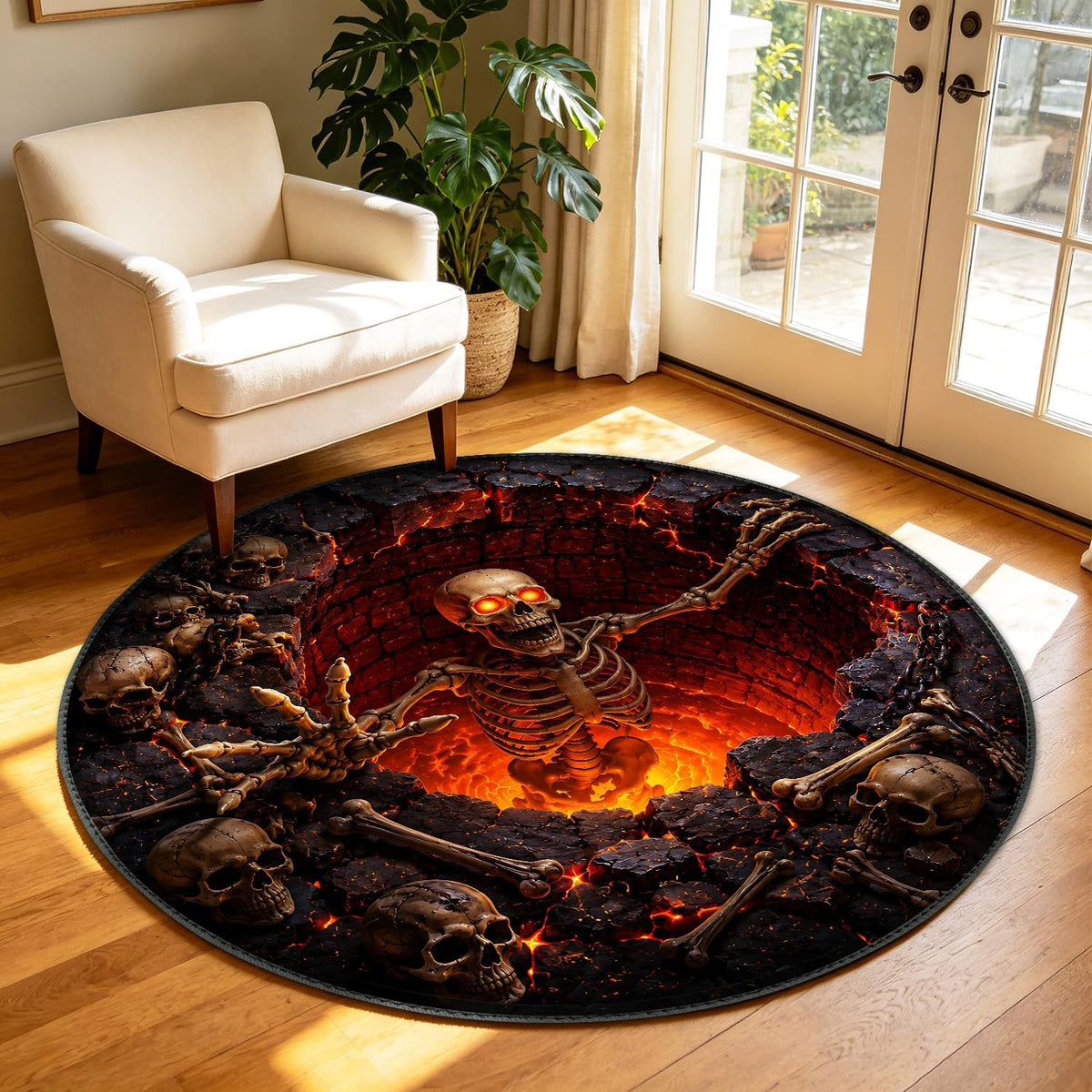 Halloween Round Throw Area Rug 4ft (29 / 4' (Round))