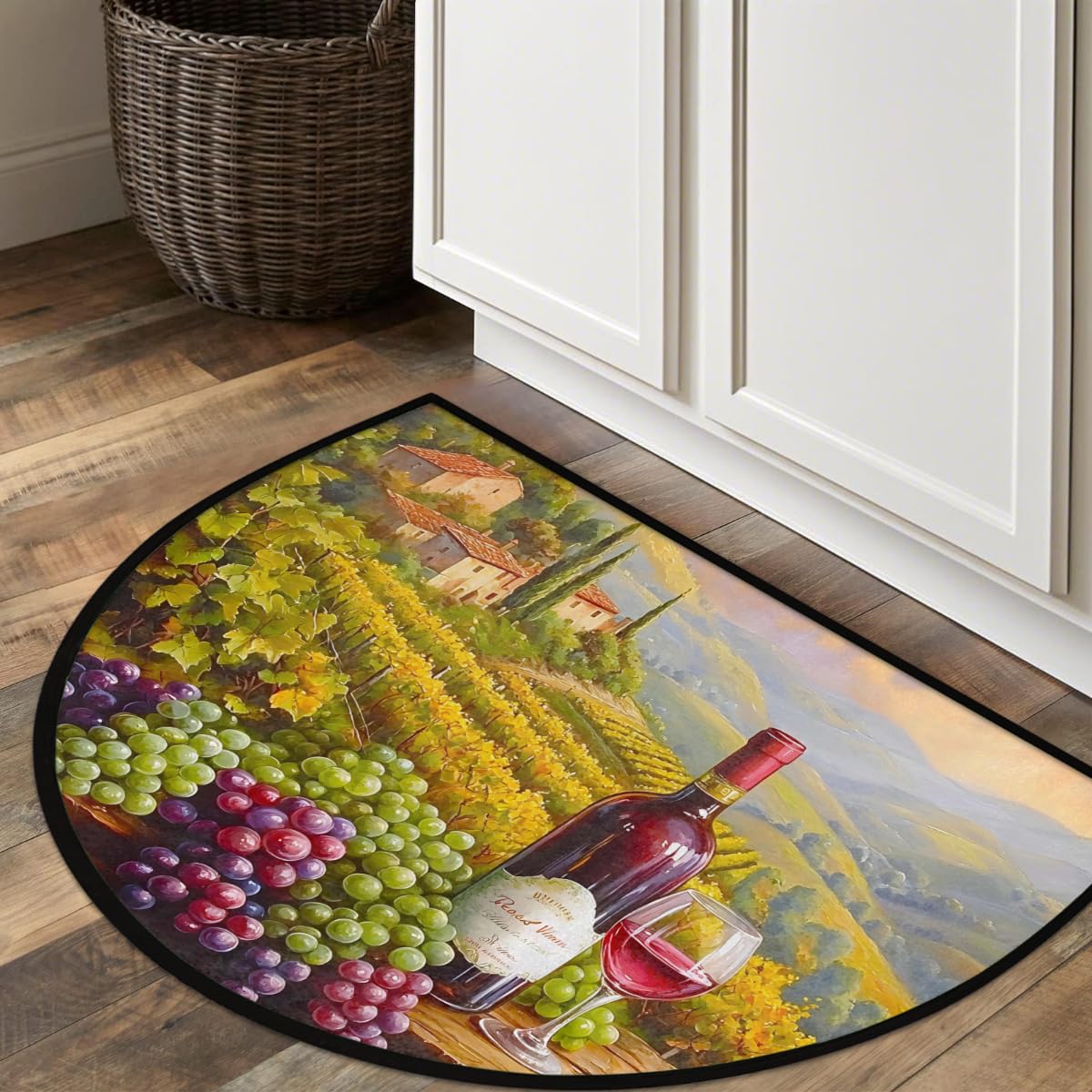 Wine Grapes Half Round Rug Half Moon Door Mat Half Circle Rugs (Z:color 6)