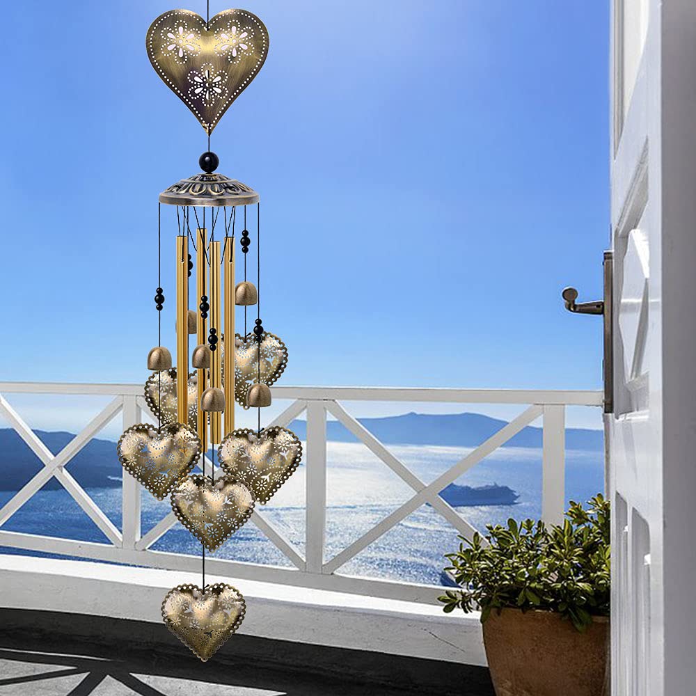 Garden Loving Heart Wind Chimes Outdoor Indoor Decor