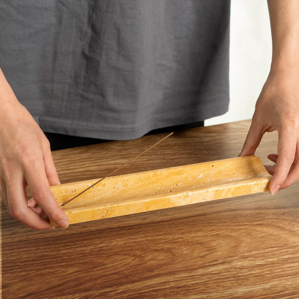 Marble Incense Holder (Yellow)