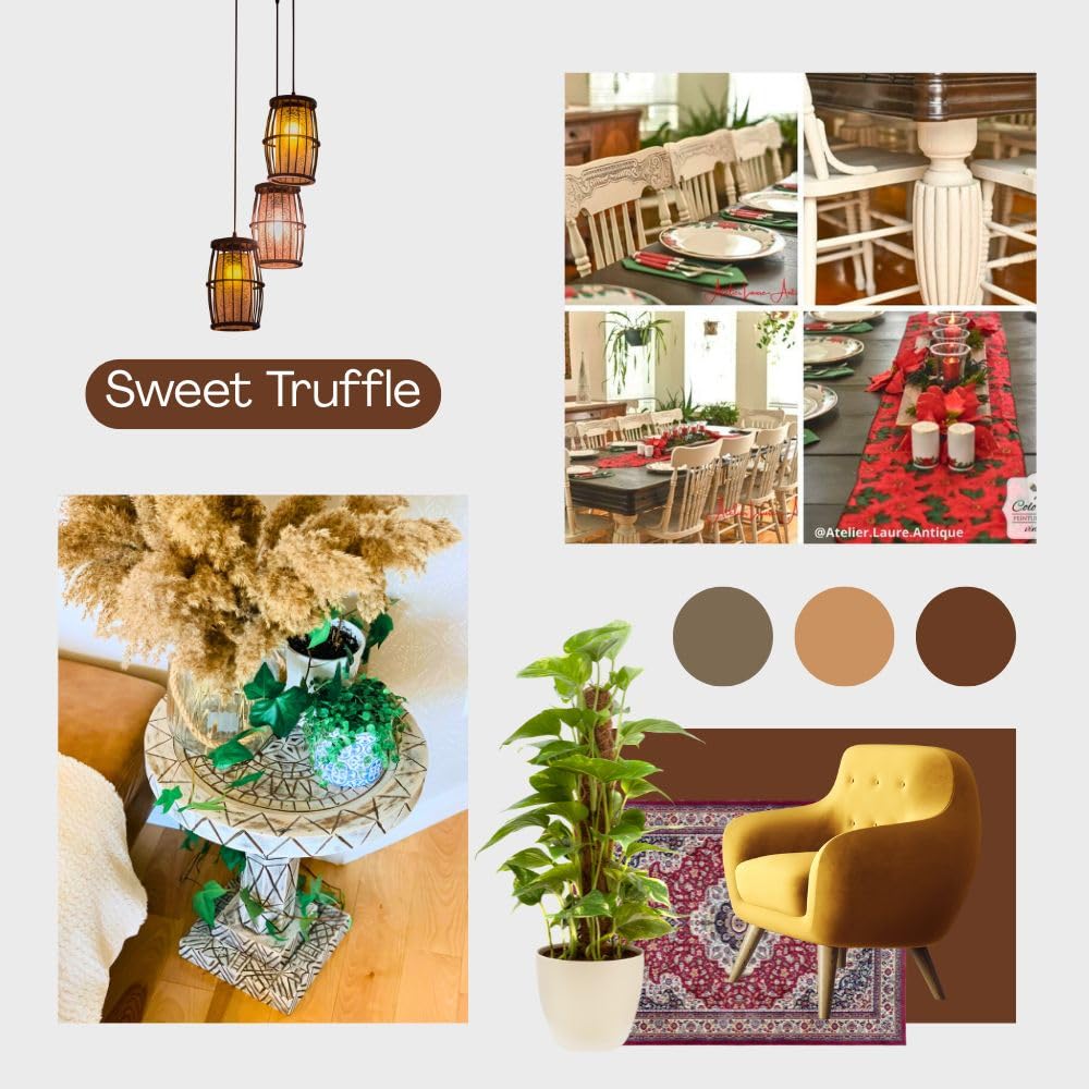 Vintage Chalk Based Paint for DIY Furniture and Home Decor Craft Art (Sweet Truffle / 32 Fl Oz (Pack of 1))