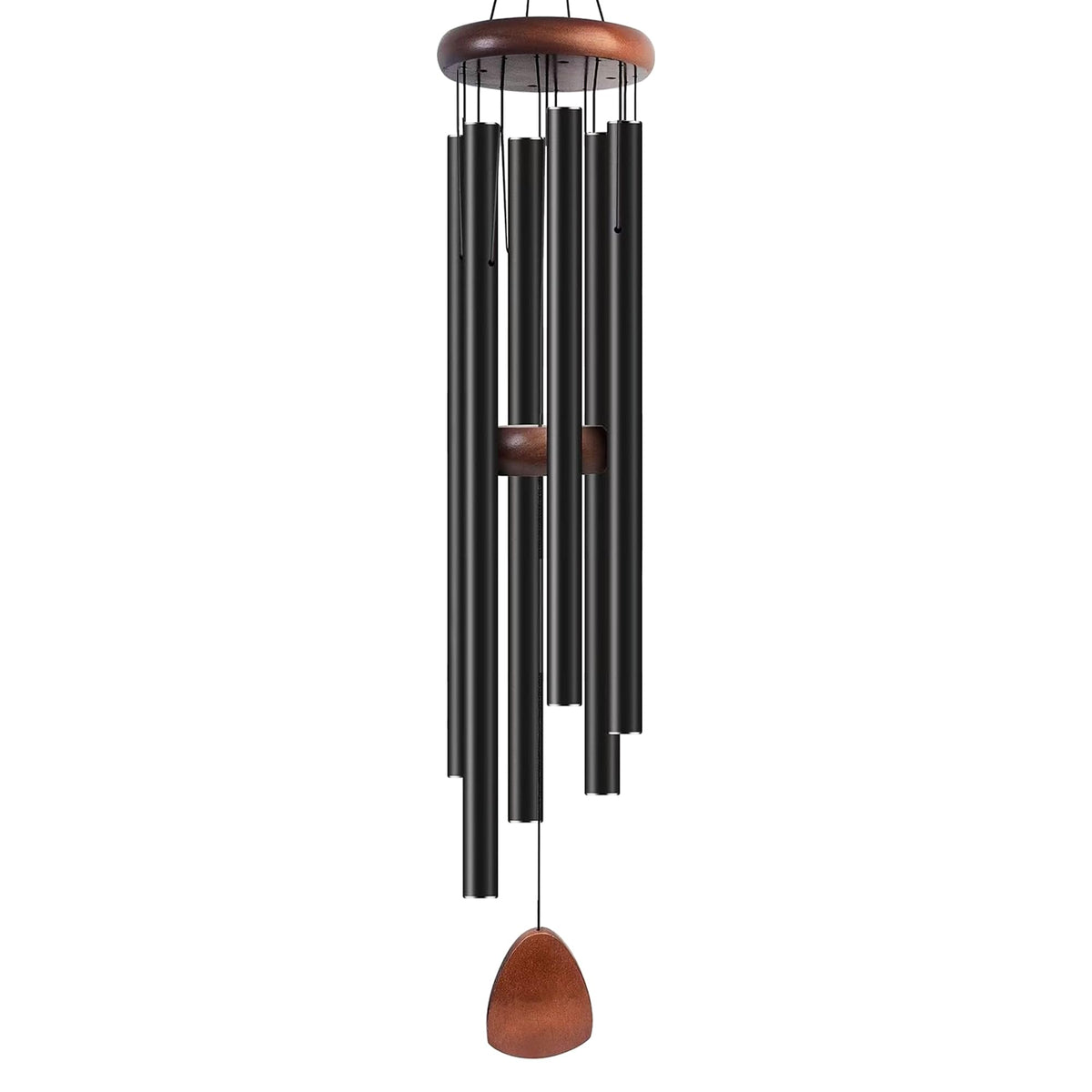 45" Aluminum Wind Chimes for Outside (Black / Classic 45" Deep Tone)
