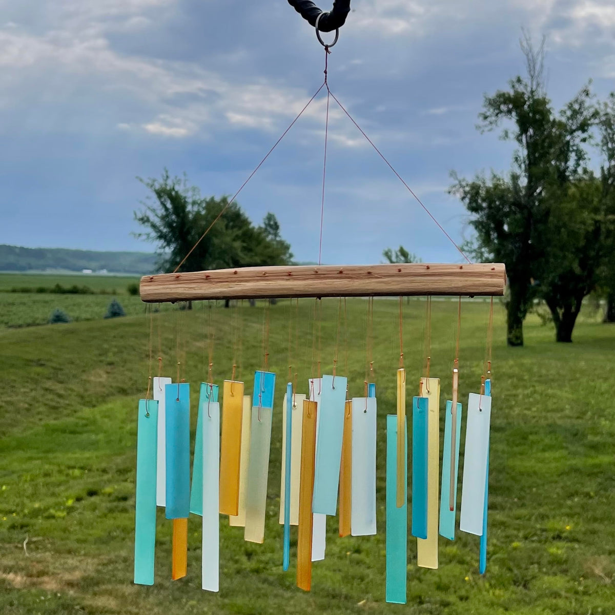 Caribbean Beach Glass Driftwood Wind Chime (Caribbean Beach)