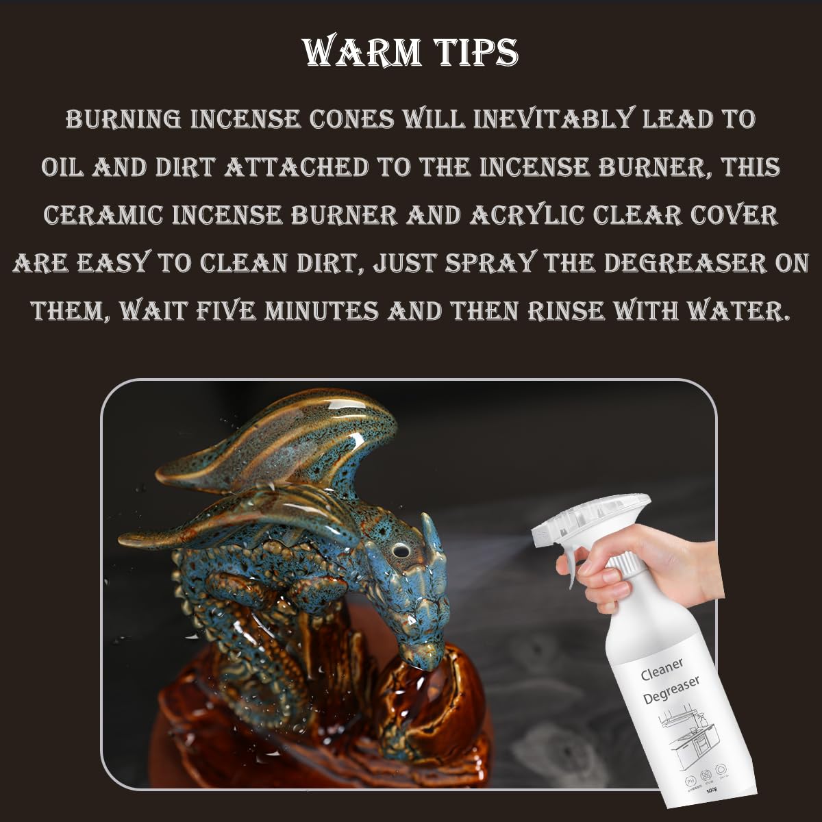 Dragon Incense Burner Holder (Dragon Egg, Glaze Color)