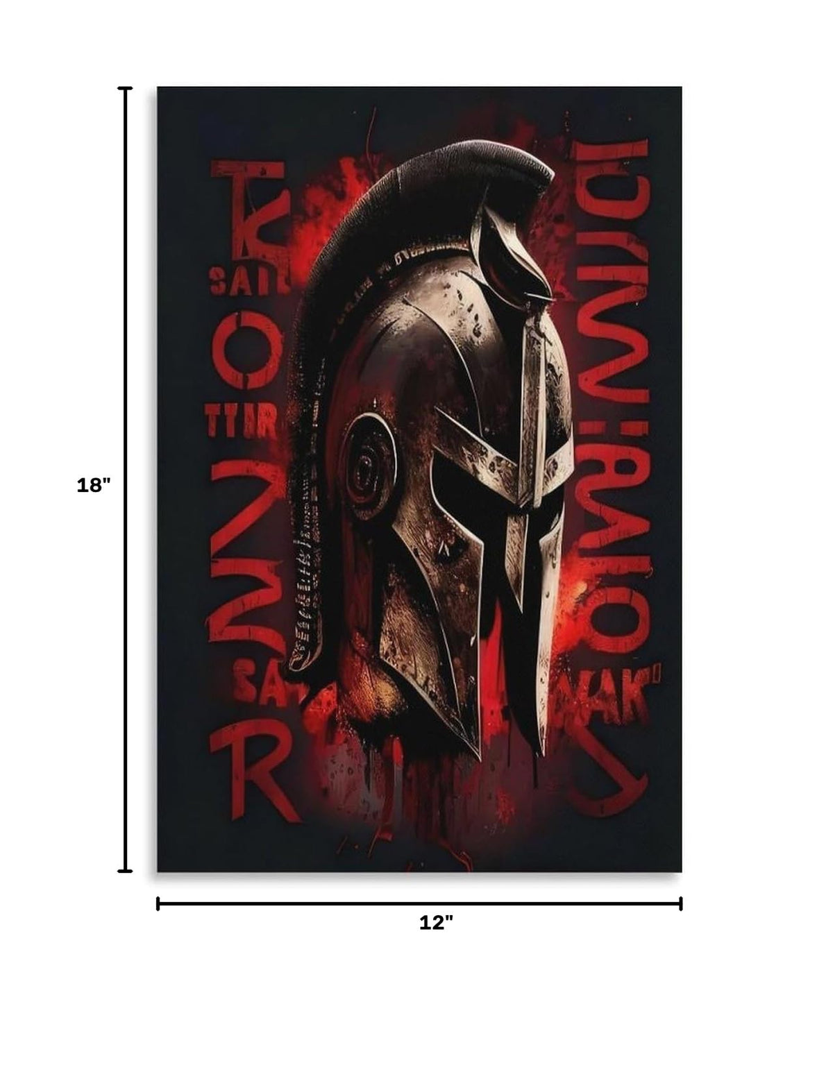 Spartan Strong Warrior Helmet Red Black Motivational Fitness Canvas Printing Wall Art Prints Wall Decor Posters Modern Gym Bedroom Living Room Office Man Cave Aesthetic 12x18inch (style-17 / 12x18inch(30x45cm) Unframe)