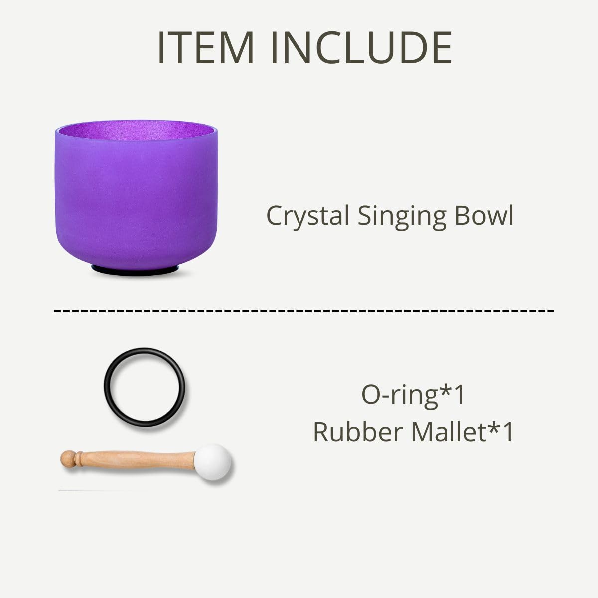 Crystal Singing Bowl 6 Inch Purple B Note 432Hz (Purple 6 Inch B)