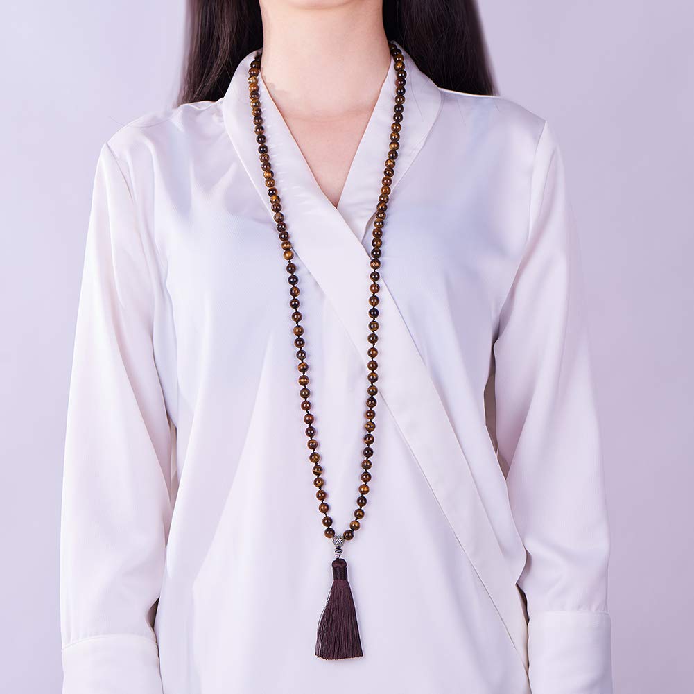 1 Set 108 Tiger Eye Gemstone Mala Beads (Tiger Eye Gemstone)