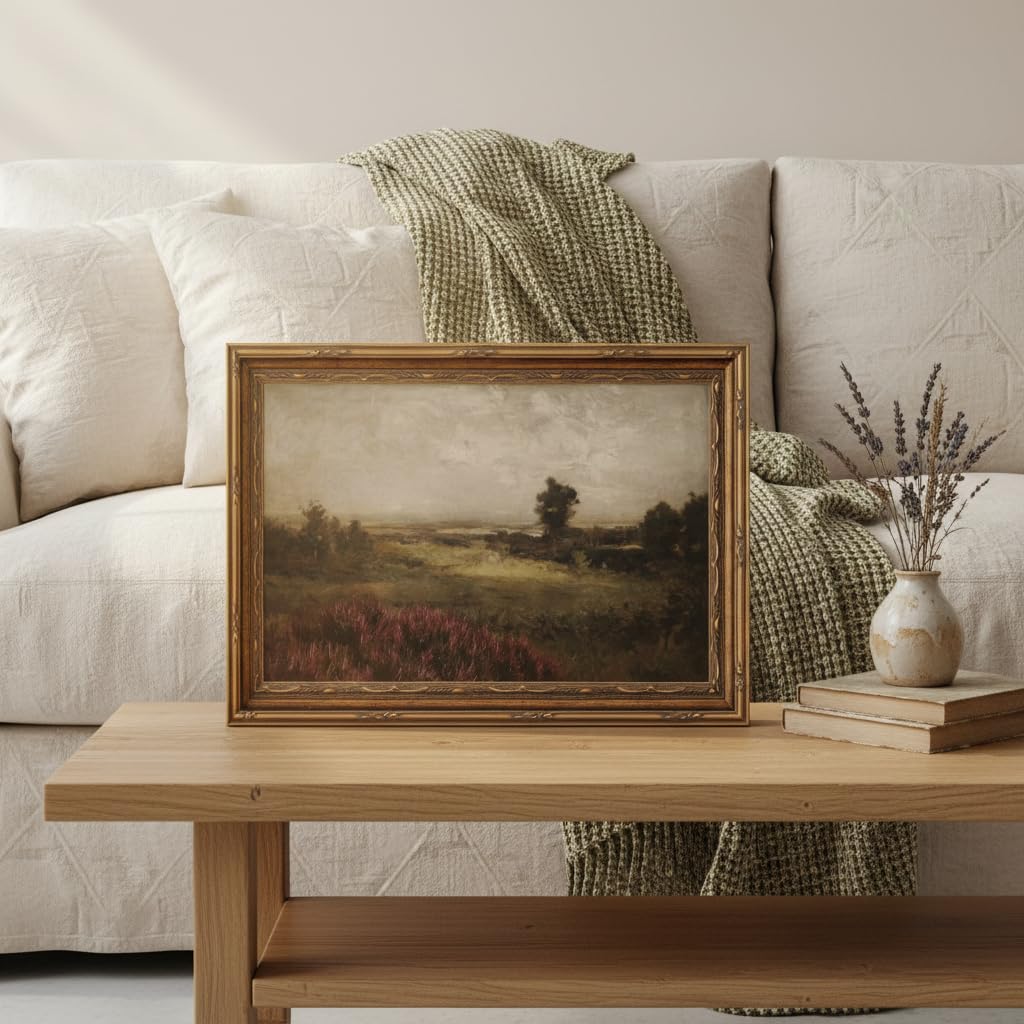 Vintage Gold Framed Landscape Wall Art (landscape / 16"L x 12"W)