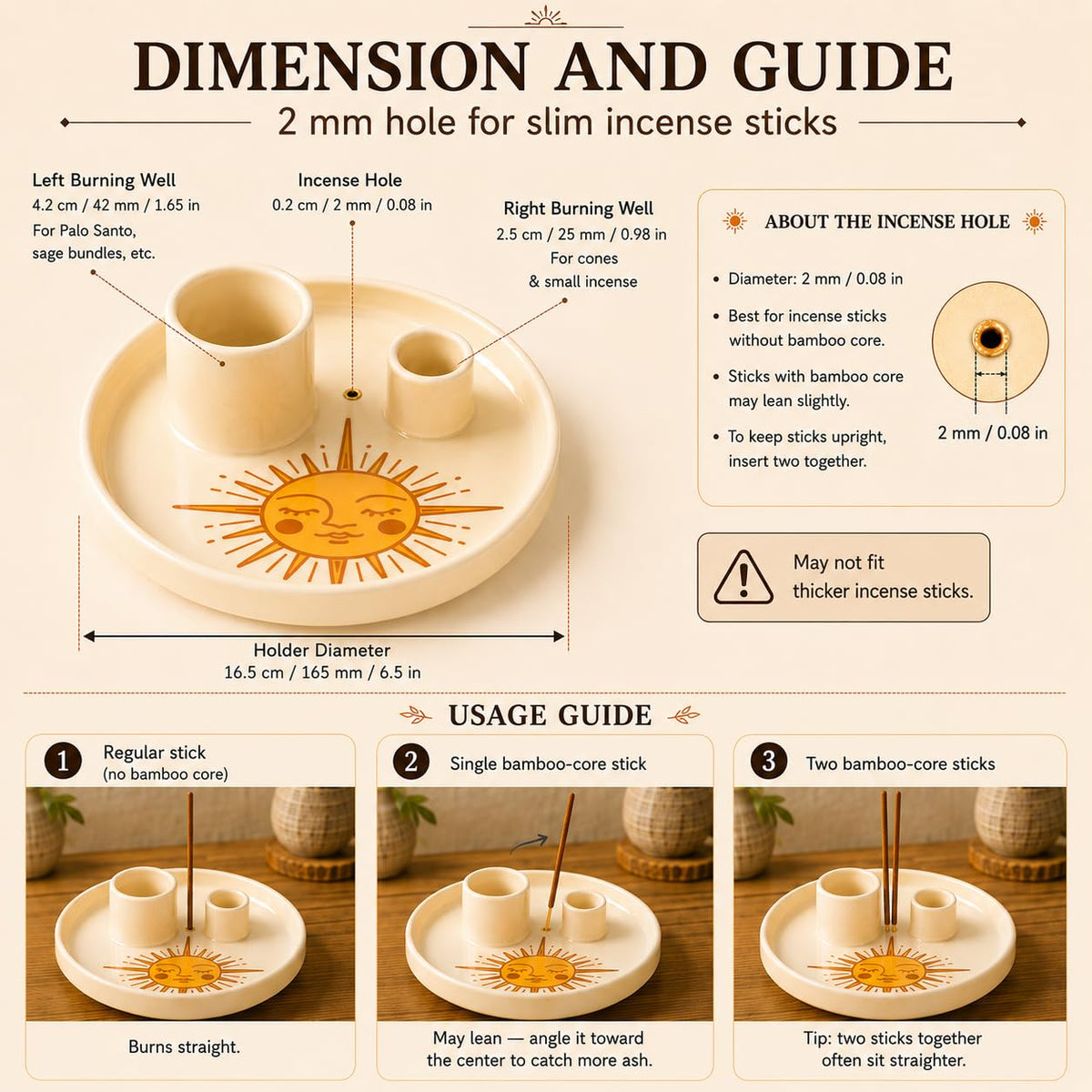 Incense & Palo Santo Holder (Golden Sun)