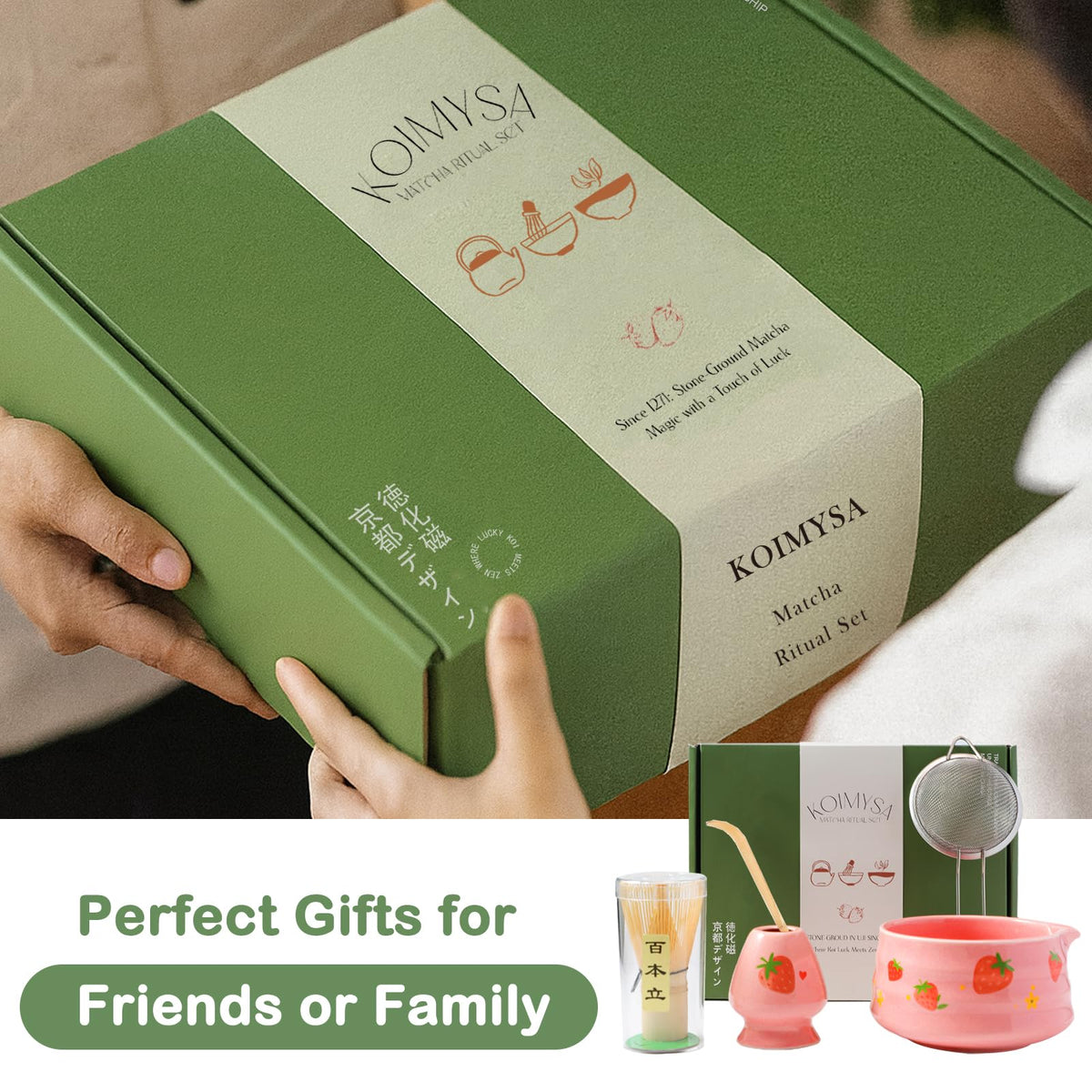 Pink Strawberry Matcha Whisk Set Kit (Pink Strawberry)
