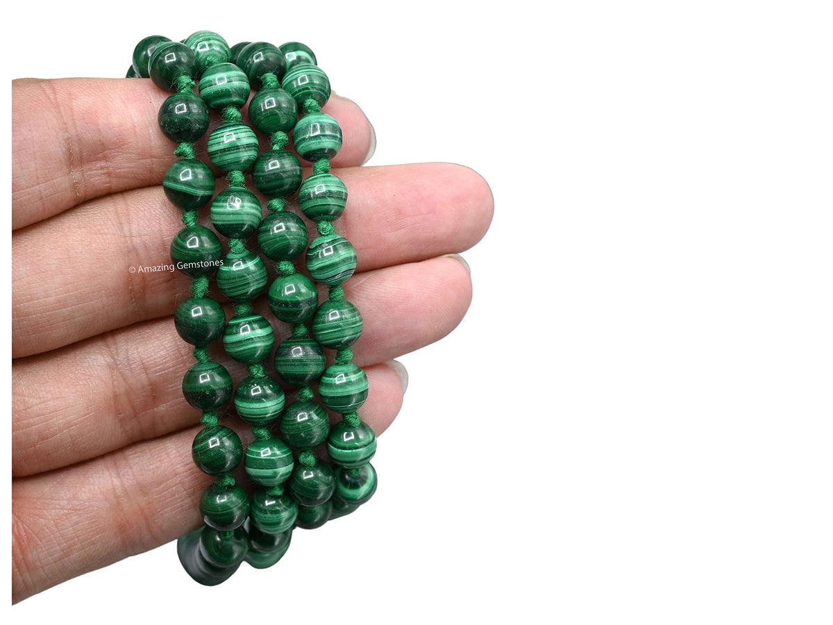 Malachite Mala Beads (Malachite (Original) / Knotted)