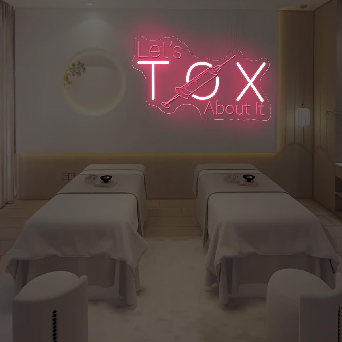 Let's Tox about it Neon Sign Botox LED Light Injector Spa Studio Decor (Tox-1-Light Pink)