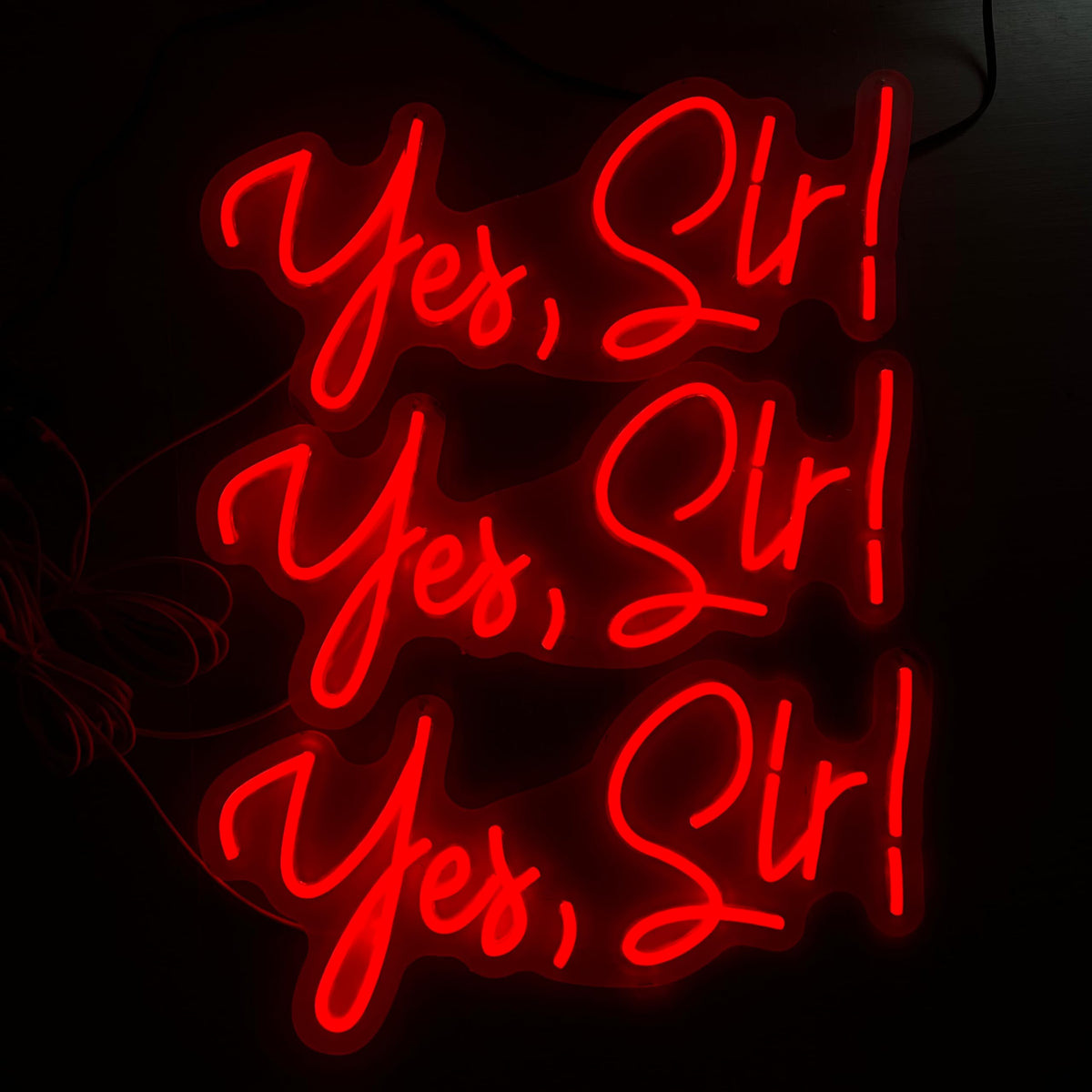 Yes Sir Neon Sign Motivational Quote LED Wall Decor Game Room (yes sir-Red)