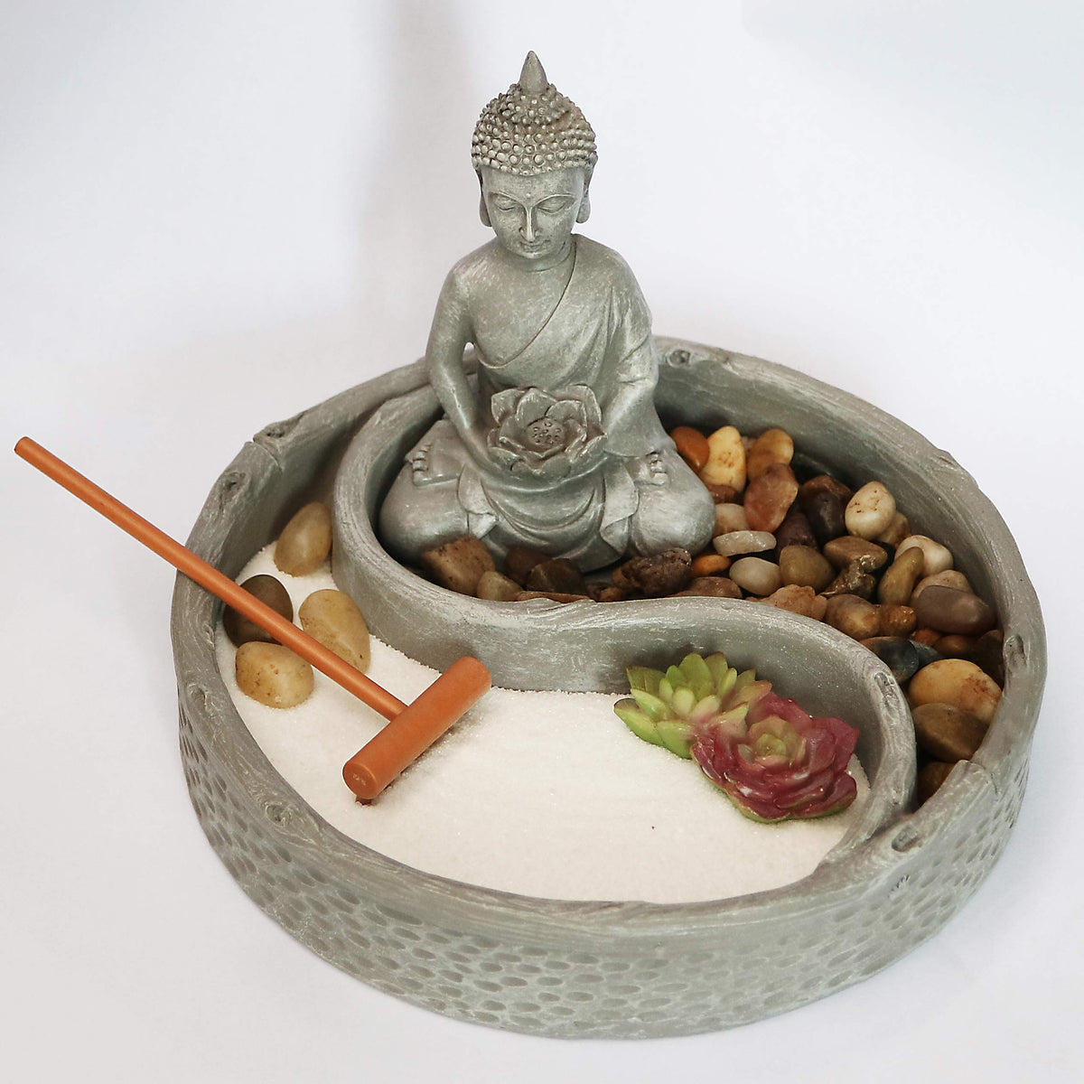 Mini Zen Garden Kit for Desk with Lotus (6 x 6 Inches)