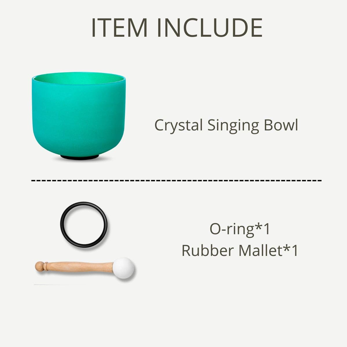 Crystal Singing Bowl 9 Inch Green F Note 432Hz (Green 9 Inch F)