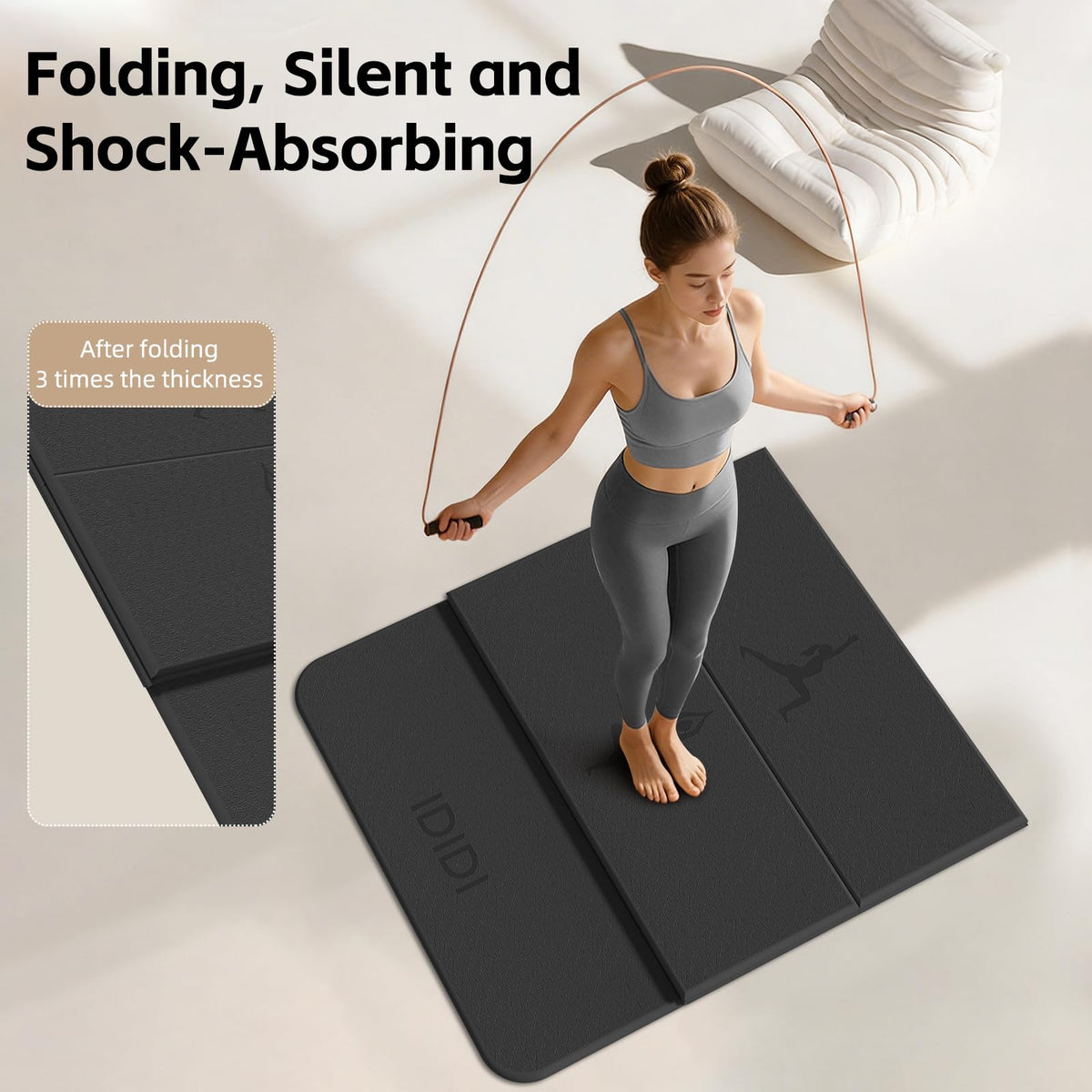 Foldable Yoga Mat (Black)