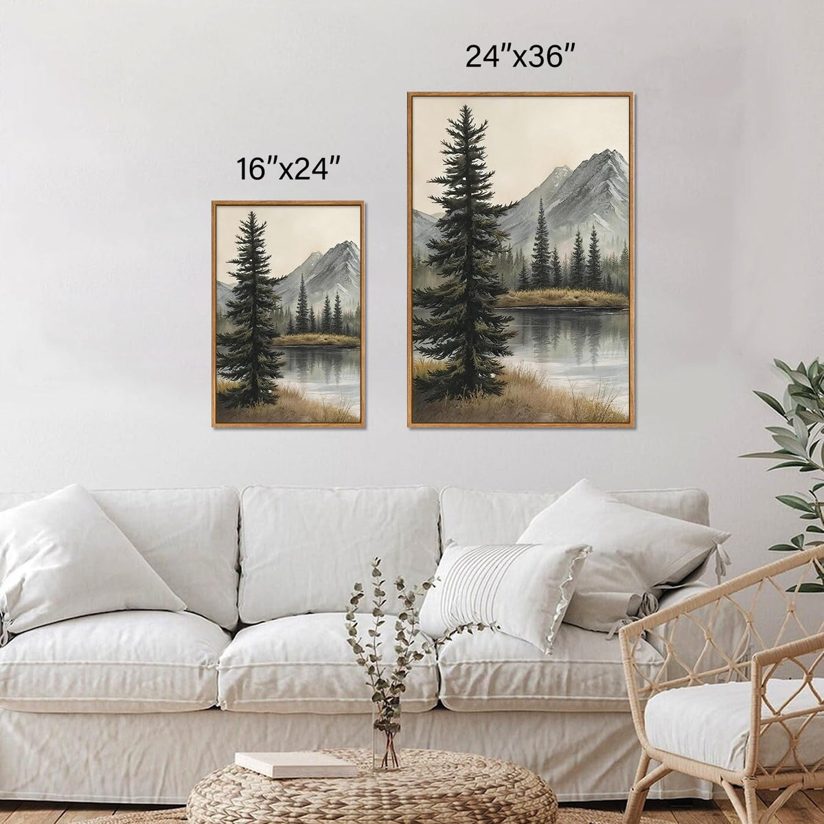 Snow Mountain Framed Canvas Wall Art (Snow Mountain / 36"L x 24"W)