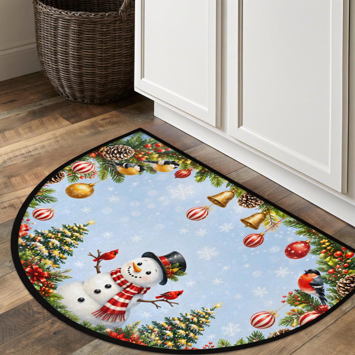 Christmas Half Round Door Mat Outdoor Welcome Entrance Doormat A11 (B-21 Christmas)