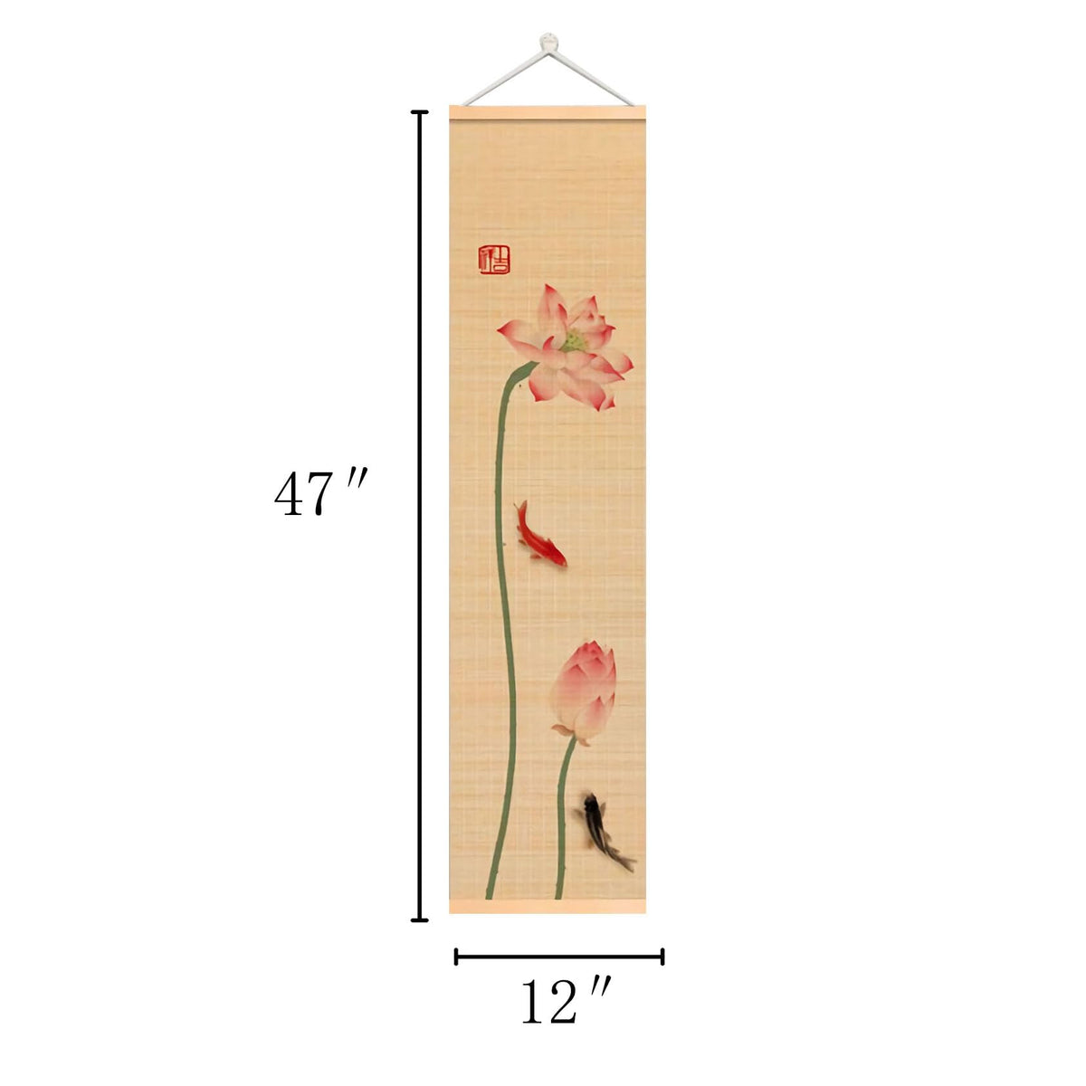 Natural Bamboo Blind Scroll Wall Art (Color-D03)