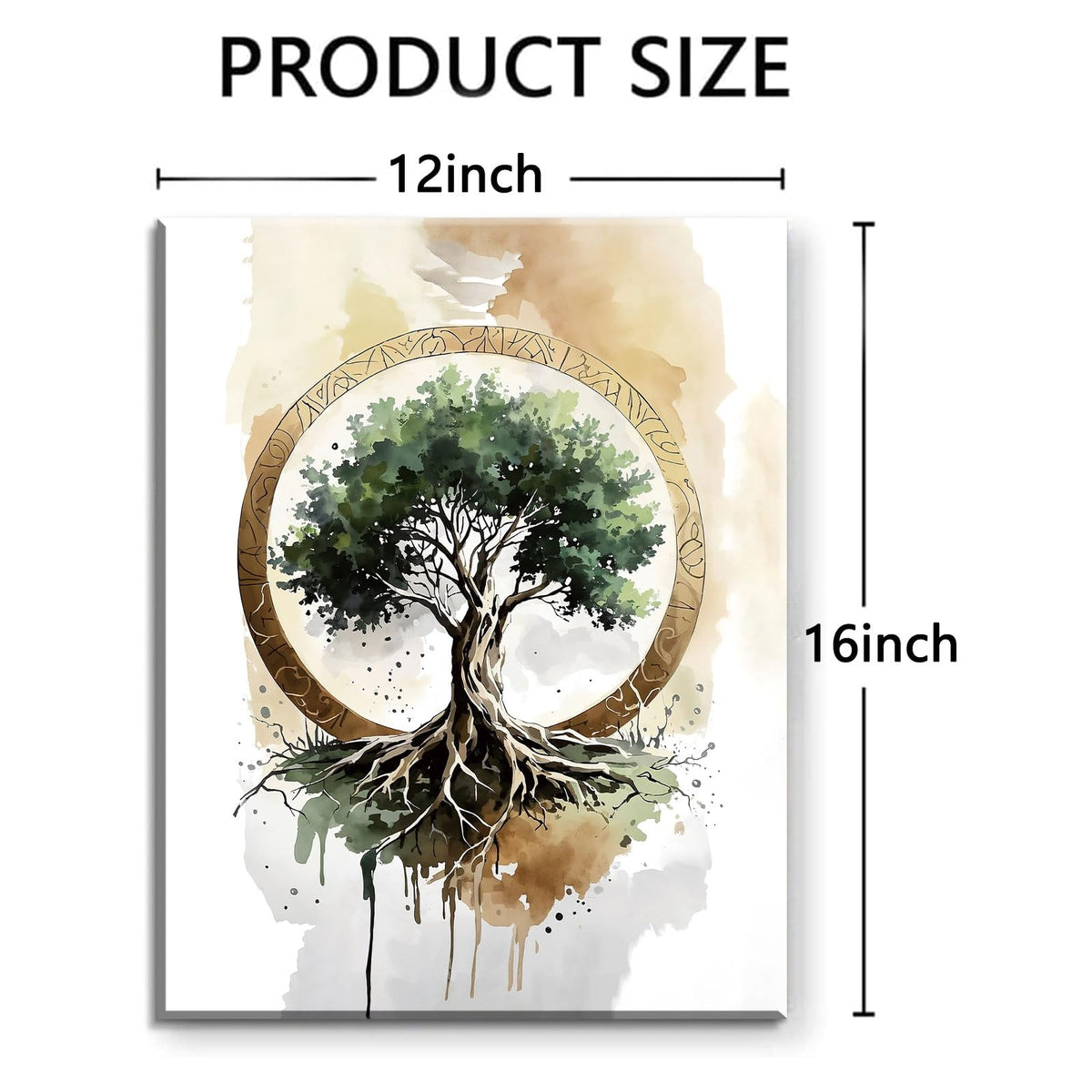 Green Tree of Life Bathroom Wall Decor Lotus Zen Wall Art Canvas Prints (12x16 Framed Green Tree of Life Wall Decor)