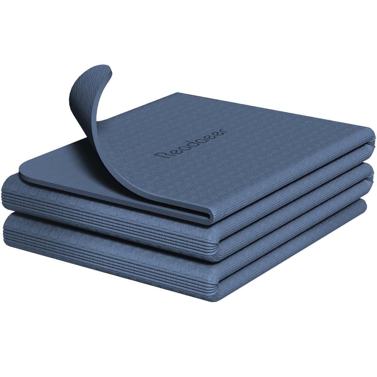 Foldable Yoga Mat for Travel Folding Yoga Mat 6mm Thick with Carrying Bag (Blue)