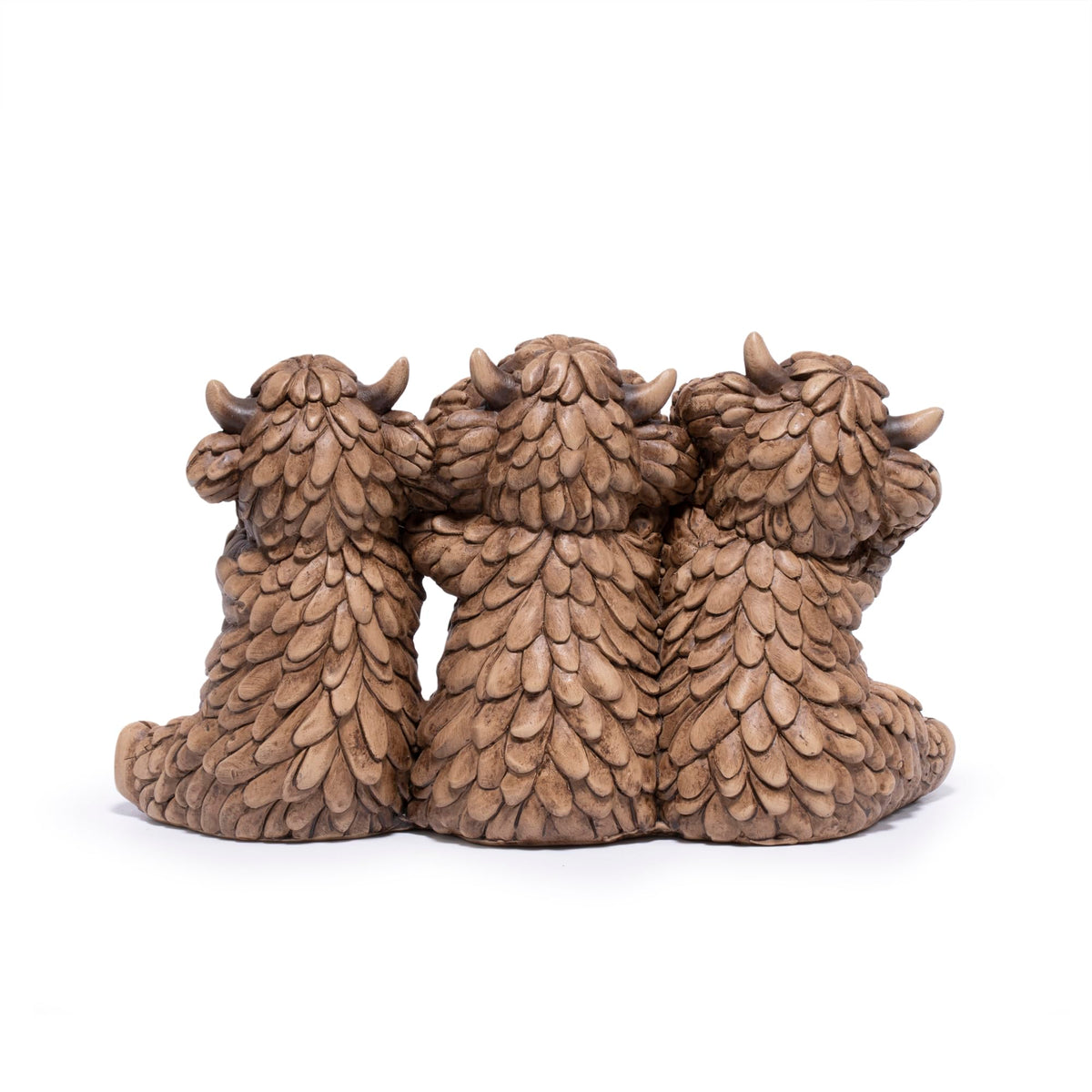 See Hear Speak No Evil Highland Cow Figurine (Three Wise Highland Cow)