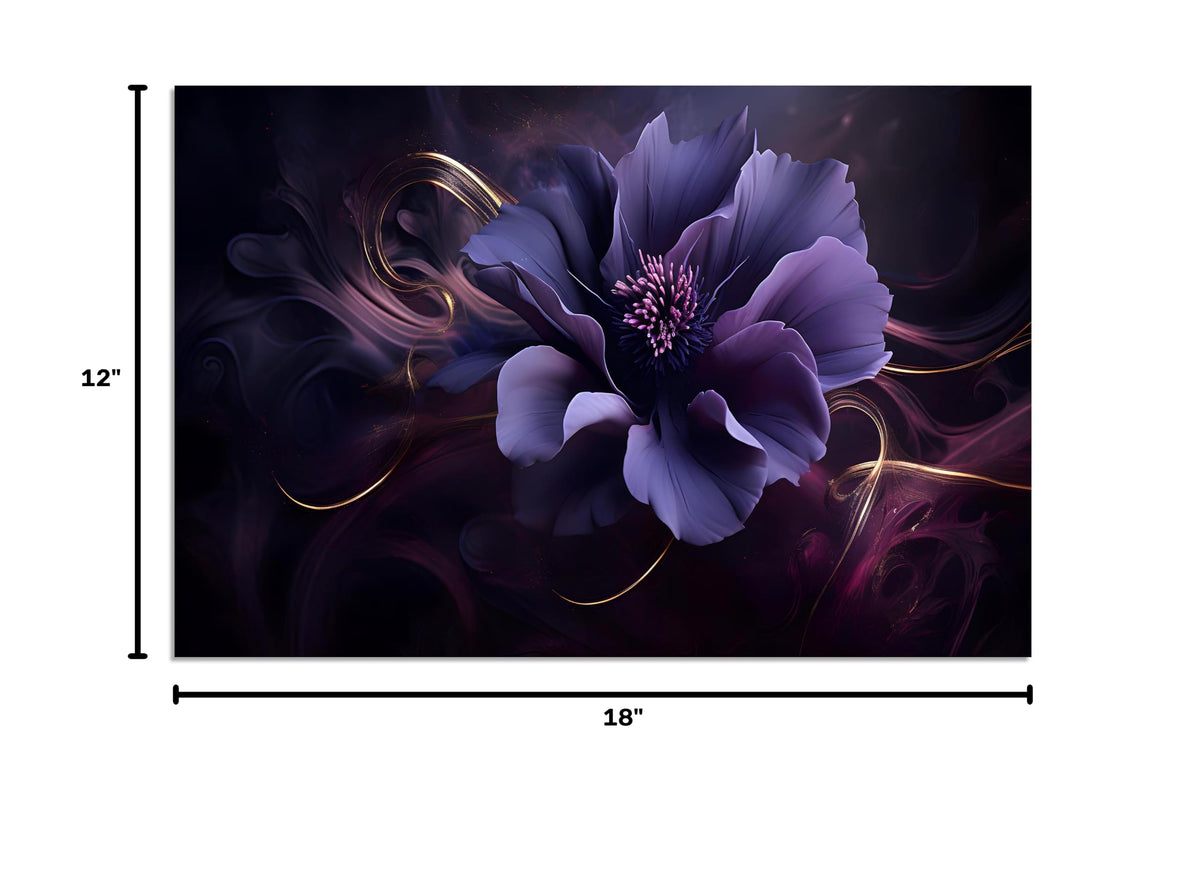 Purple Wall Canvas (18"L x 12"W / Purple Flower 8)