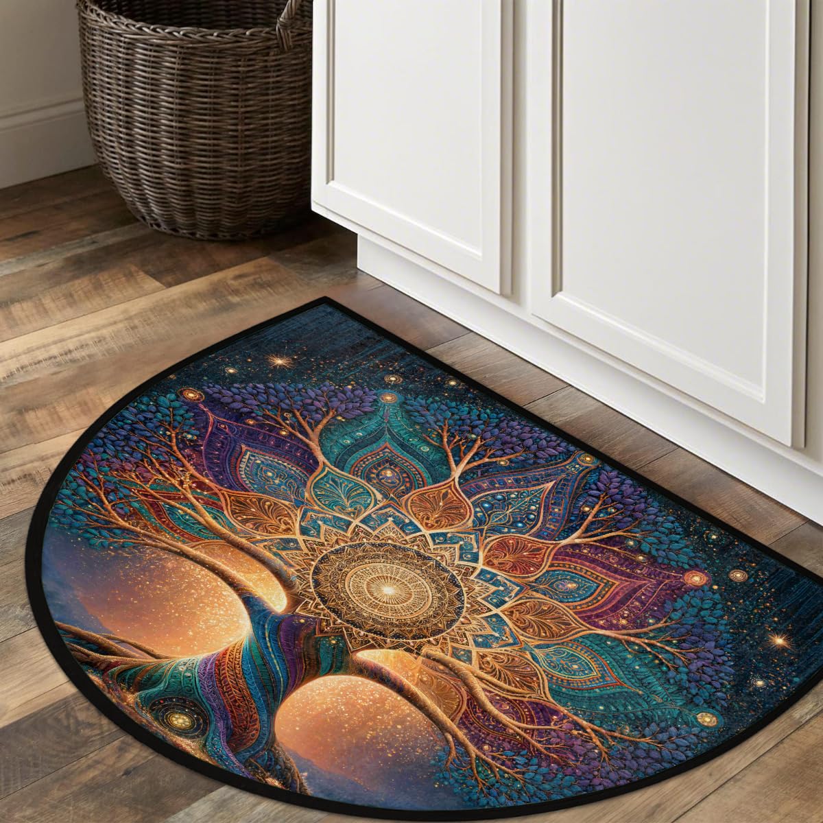 Tree Half Round Door Mat Semi Circle Rug Half Moon Doormat (B:e-40)