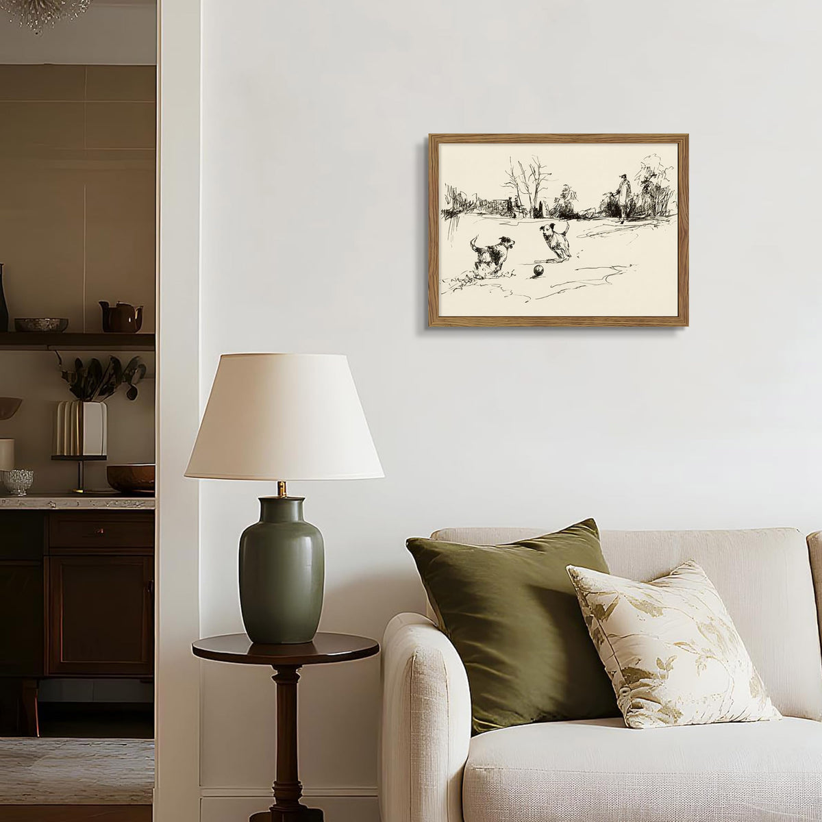 Vintage Dog Wall Art (Sketch Dog / 24"L x 16"W)