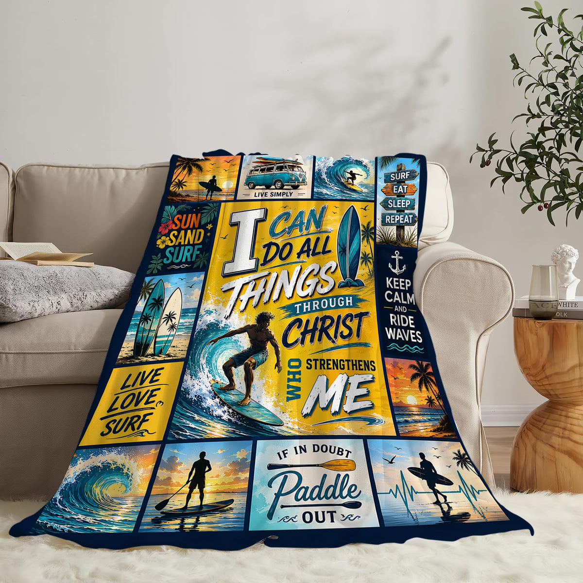 Surfing Throw Blanket (40"x50" / Surfing)