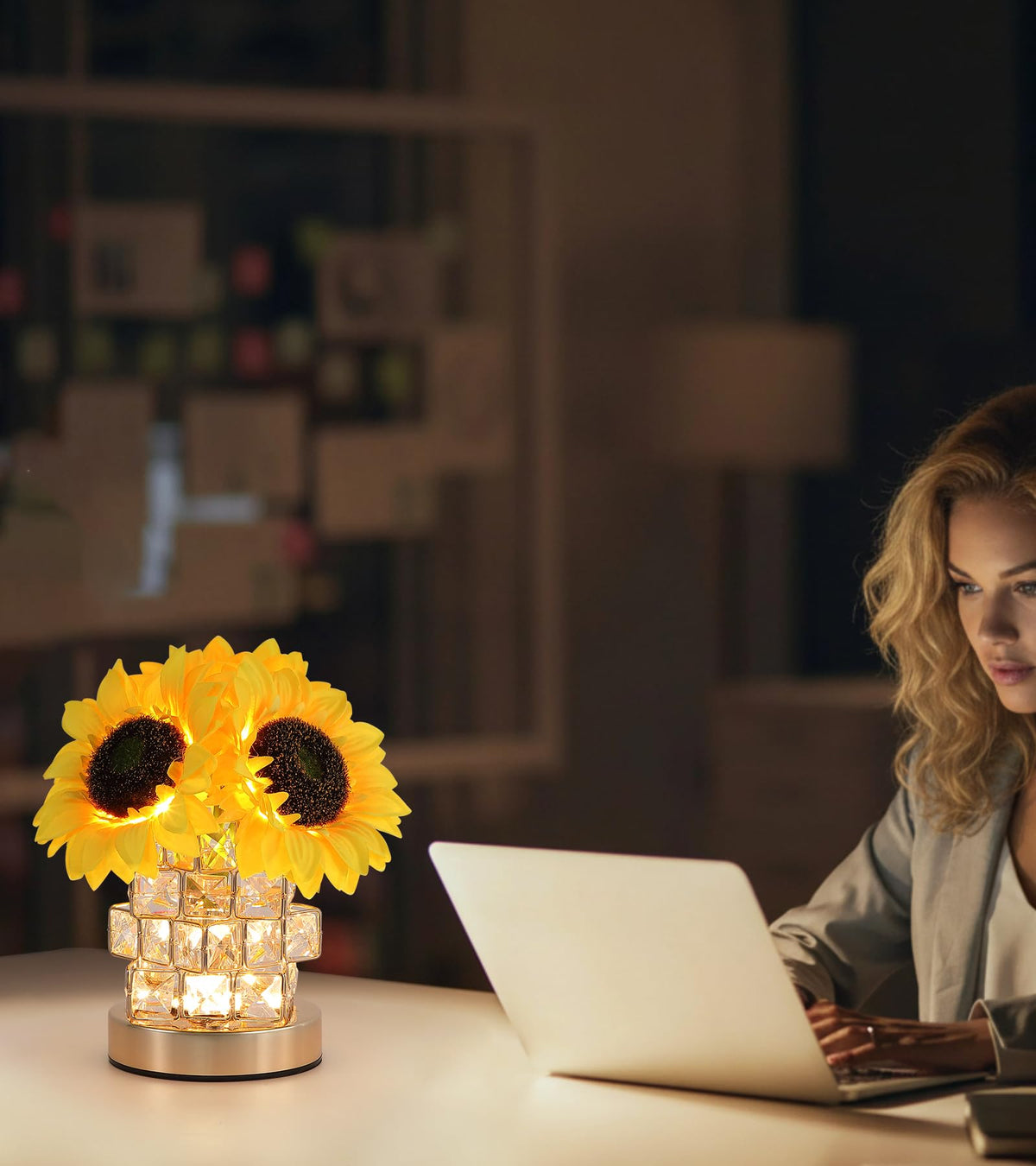 Sunflowers Flower Lamp (Crystal)