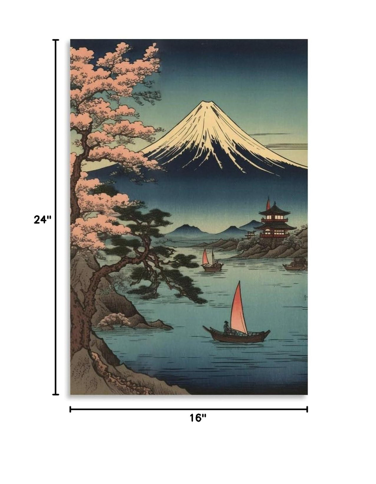 Japanese Ukiyo (24"L x 16"W / Unframe-style)