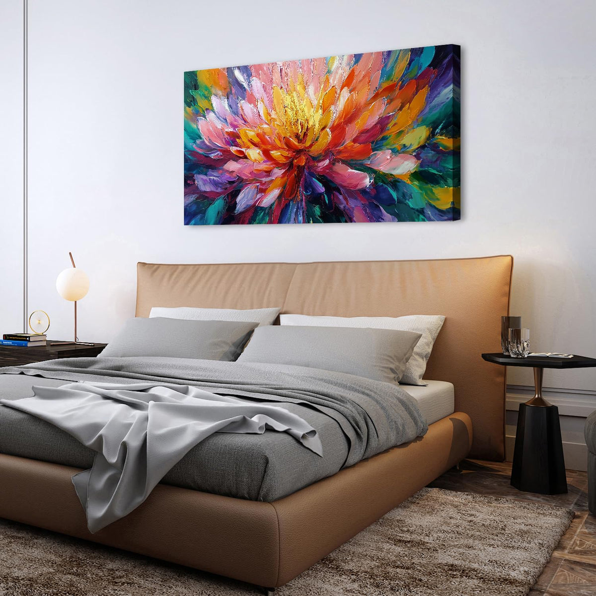 Abstract Lotus Wall Art Zen Wall Decor Large Colorful Lotus Flower Pictures for Bedroom Yoga Spa Room Abstract Blossom Floral Canvas Prints Meditation Artwork Living Room Home Decoration 30x60 (60"L x 30"W / Lotus)
