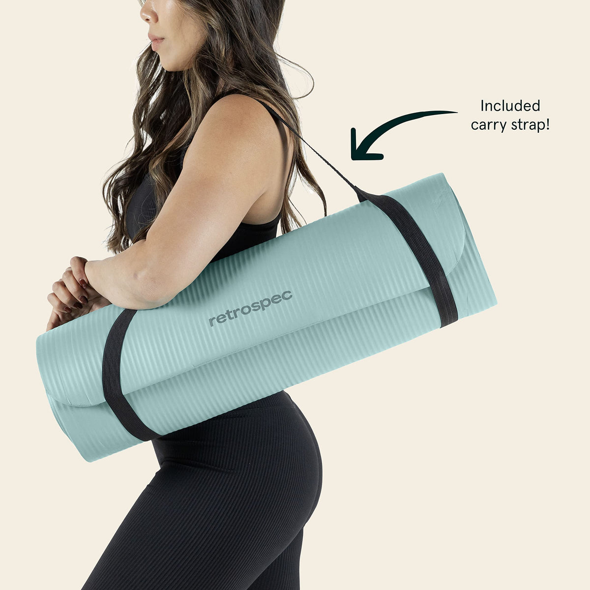 Solana 1 2" Thick Yoga Mat Non Slip Exercise Mat w (Blue Ridge / 1/2 inch)