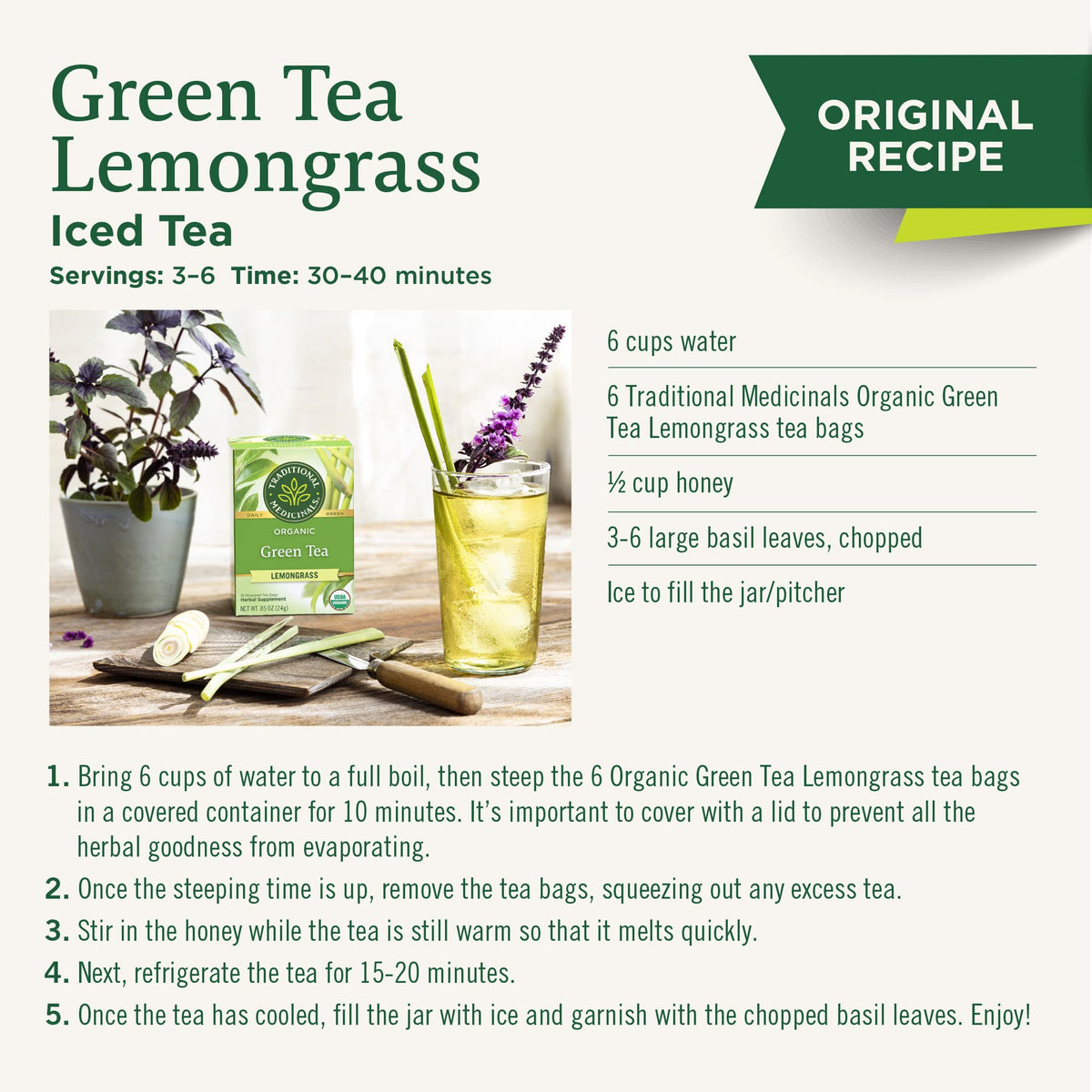Organic Green Tea Lemongrass (96 count (Pack of 6))