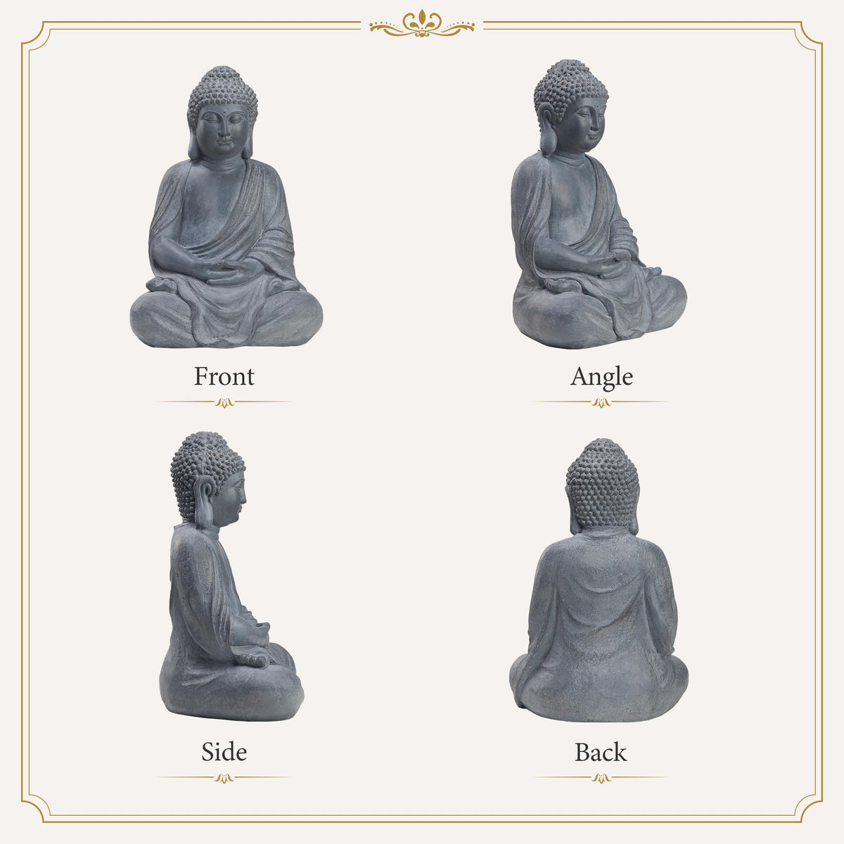20 Inch Outdoor Buddha Large Statue Meditative Asian Zen Indoor (New Meditative Buddha-20 Inch)