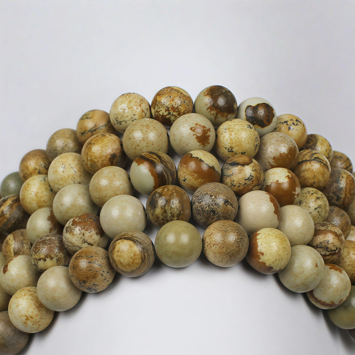 AAA Natural Picture Beads Stone Beads for DIY Bracelet Making Strand 15" (Picture Jasper / 10mm)
