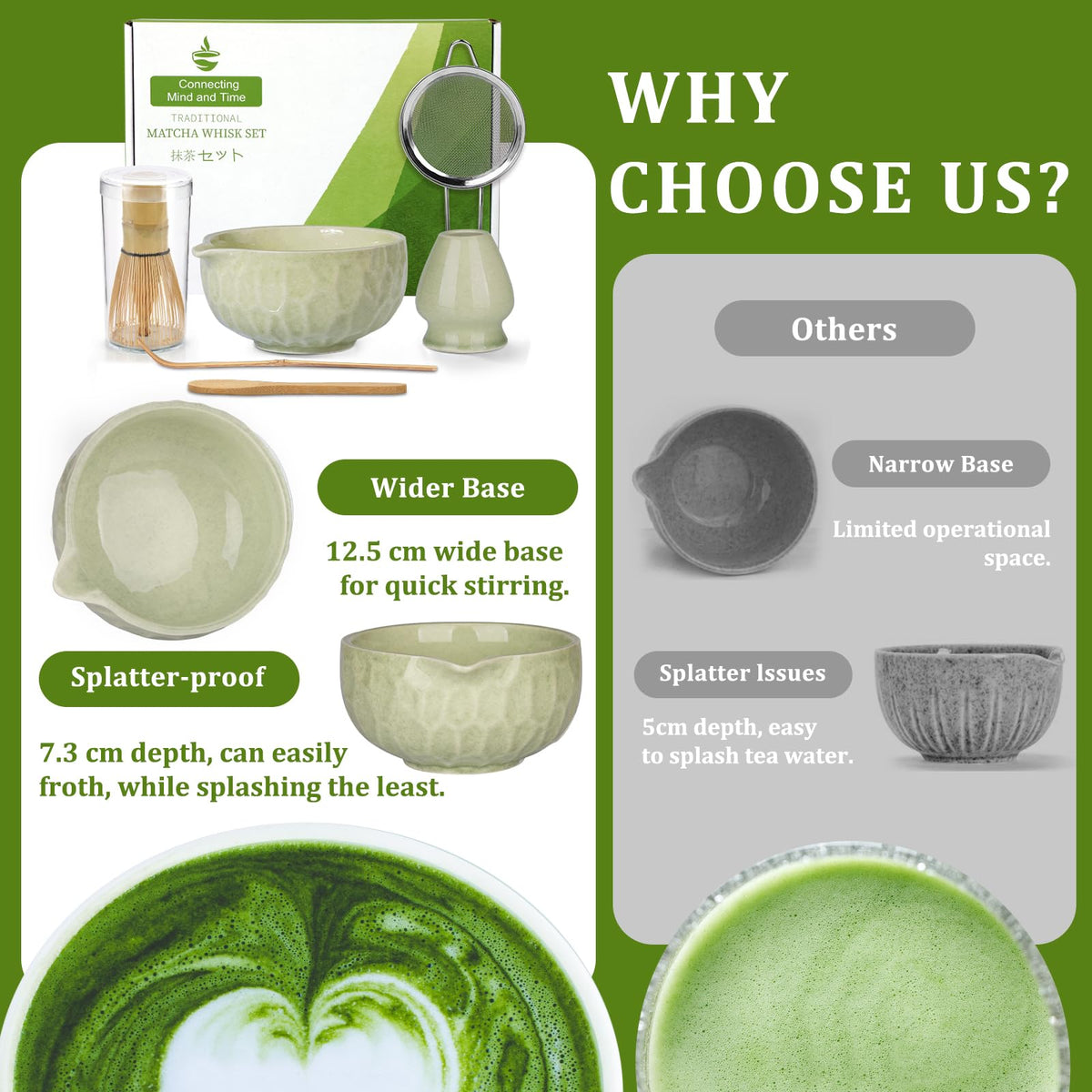 Matcha whisk Set (Green)