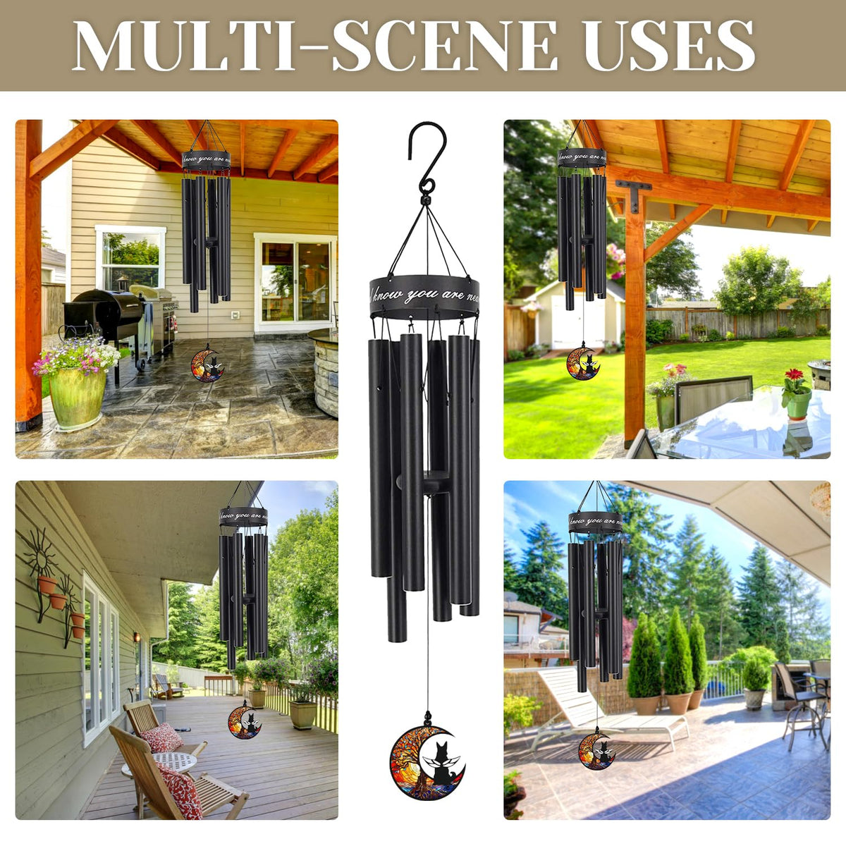 35" Pet Memorial Wind Chime (35"red-moon)