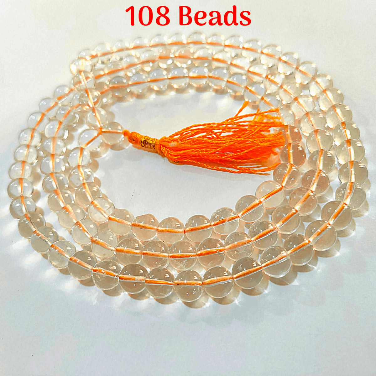 Sphatik Mala Original Spadigam Malai Original Sphatik Jaap Mala 108 Beads (8 mm)