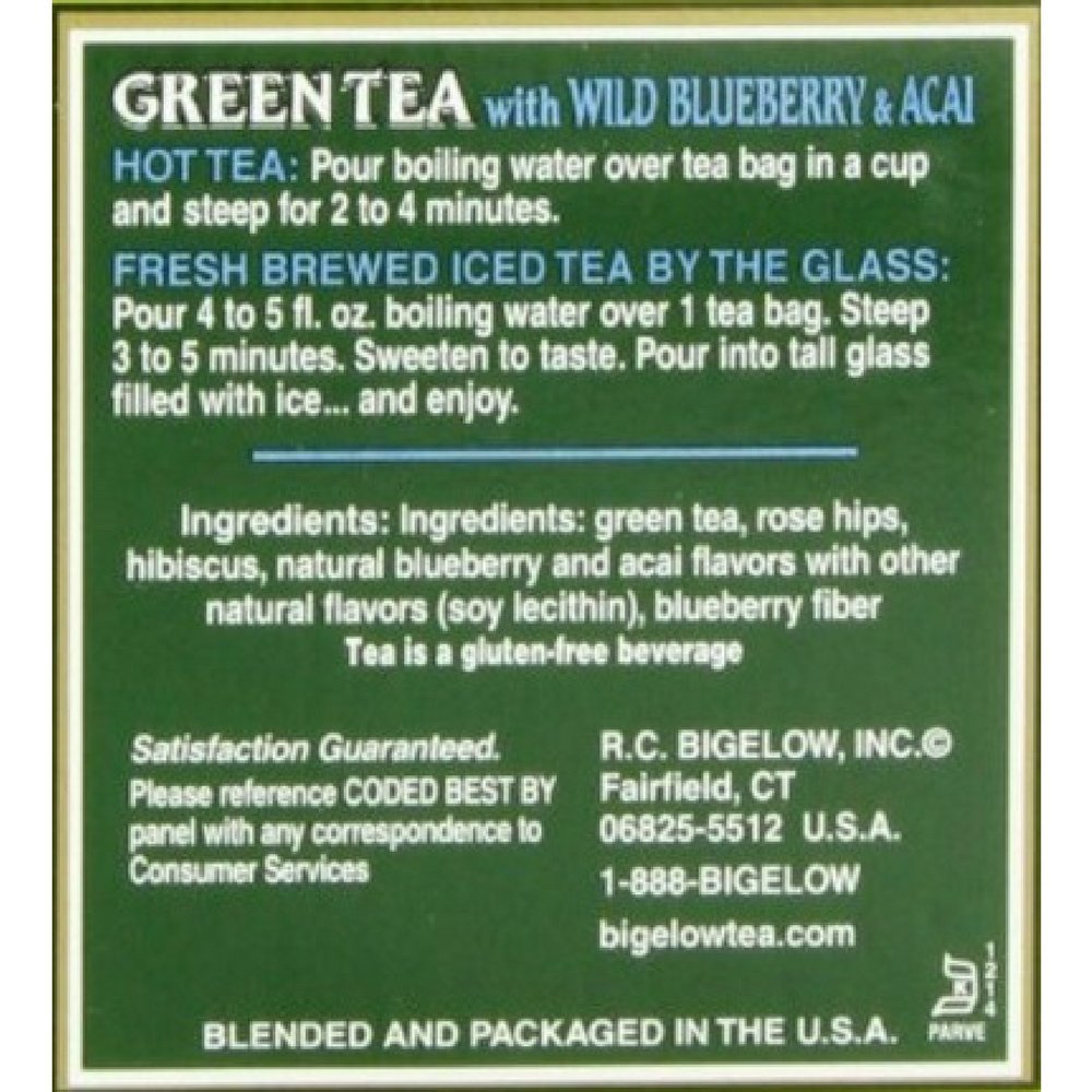 Green Tea with Blueberry (20 Count (Pack of 6))