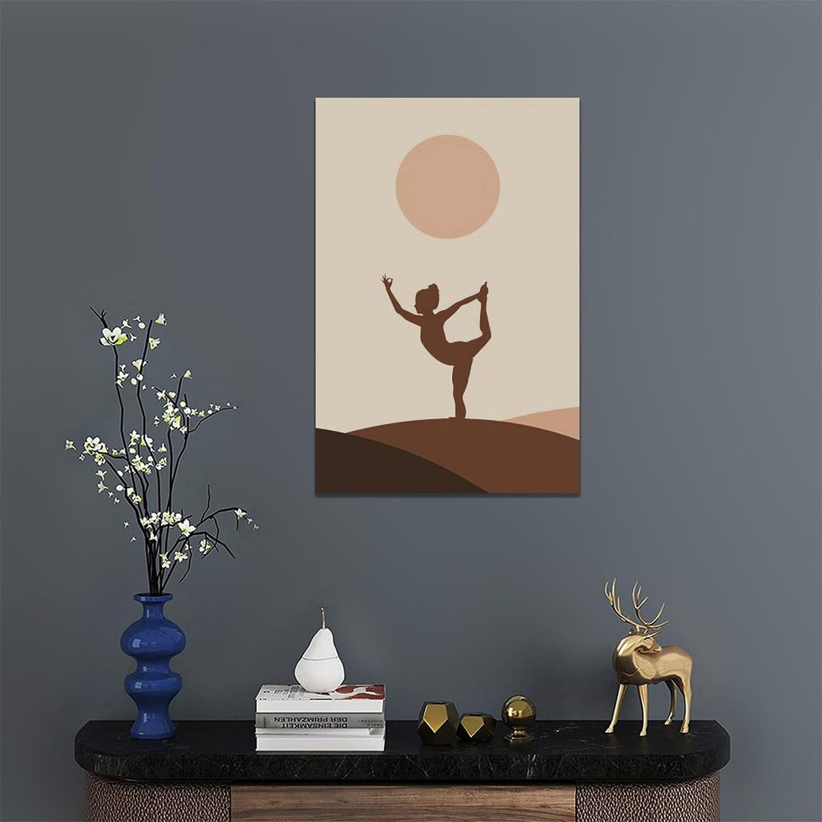 Boho Yoga Wall Art Spiritual Zen Pictures Canvas Wall Decor Yoga Meditation Peaceful Painting Home Modern Artwork Decorations Framed for Bathroom Bedroom Living Room Office 16 x 24 inch (24"L x 16"W / Yoga)