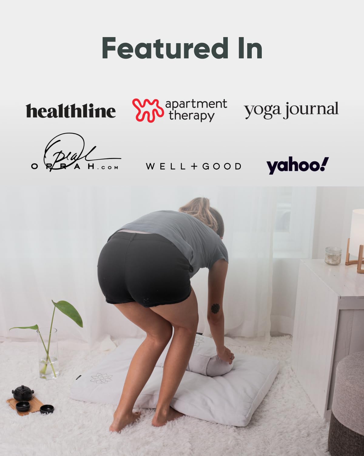 Zabuton Meditation Mat (Cotton - White)
