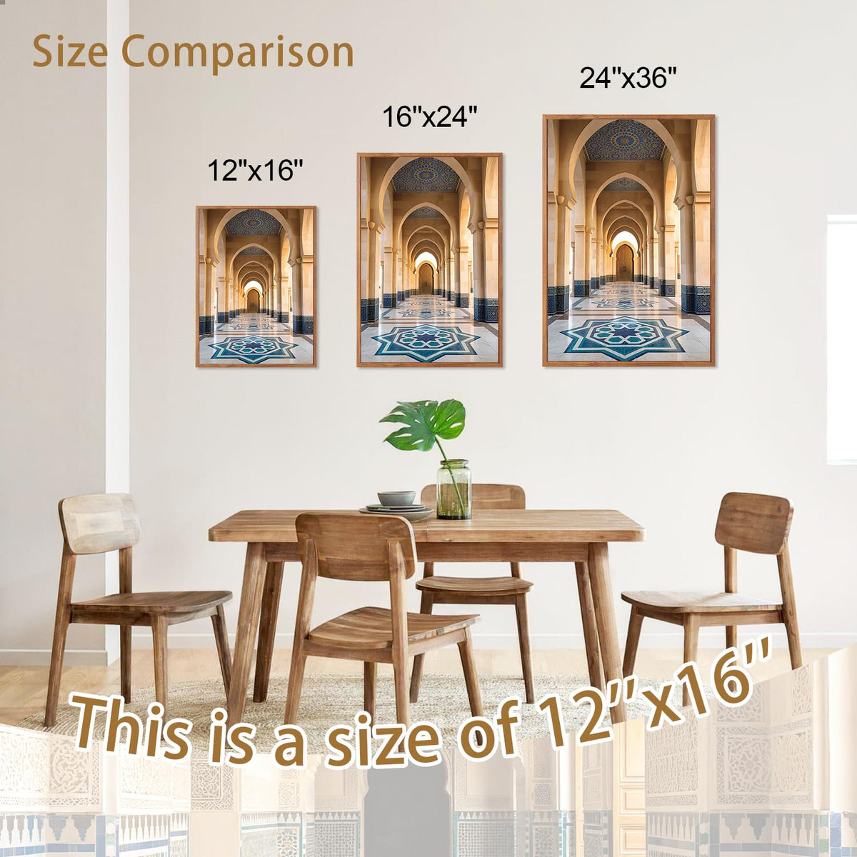 Moroccan Arch Framed Canvas Wall Art (Moroccan)