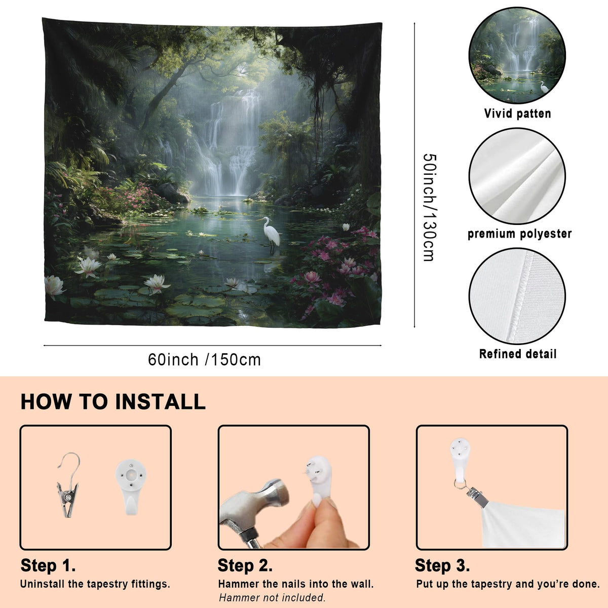 lmsfell Nature Tapestry 50 x 60 Inch (Light Green)