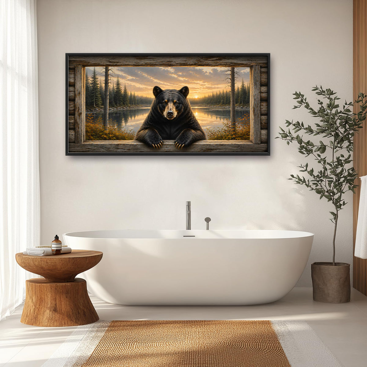 Black Bear Large Wall Art (bear / 60"L x 30"W)