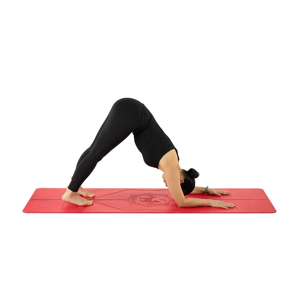 Year of The Dog Yoga mat ñ Patented Alignment System (Dog Red)
