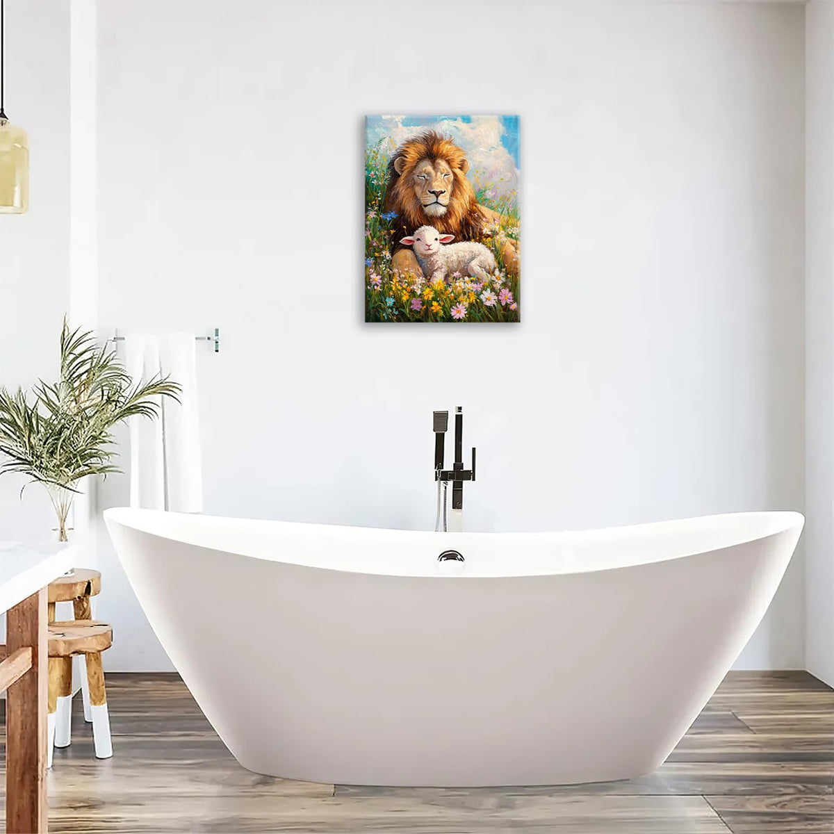 Lion And Lamb Wall Art (Lion Lamb / 20L" x 24W")
