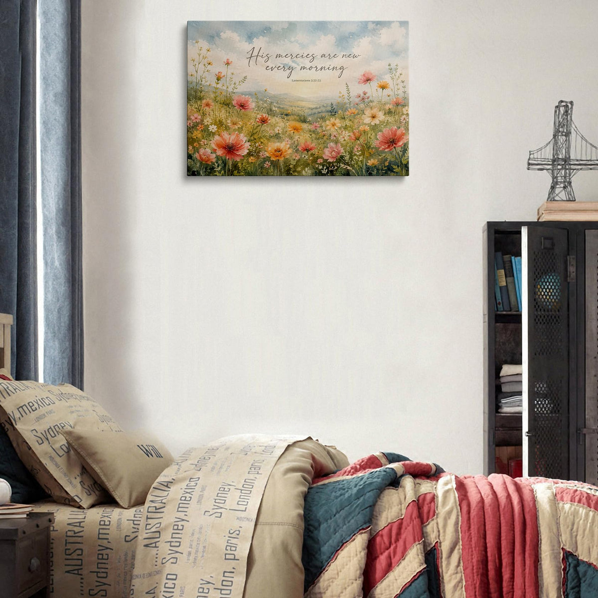 Christian Bible Verse Canvas Wall Art Framed Floral Home Decor 16x24 Inch (Bible Verse / 24"L x 16"W)